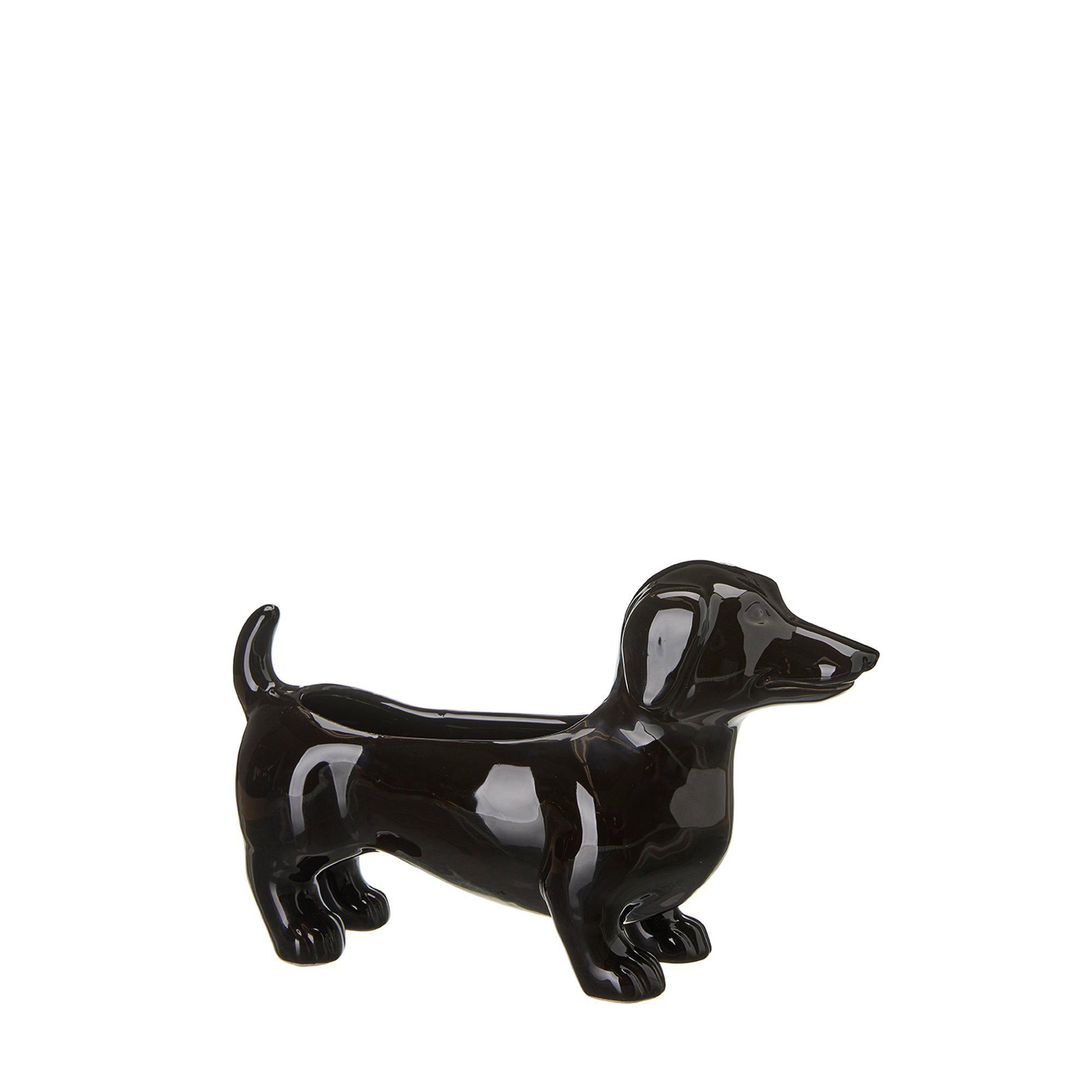 JACKY Dog Planter Black - Black - 28x9x17cm