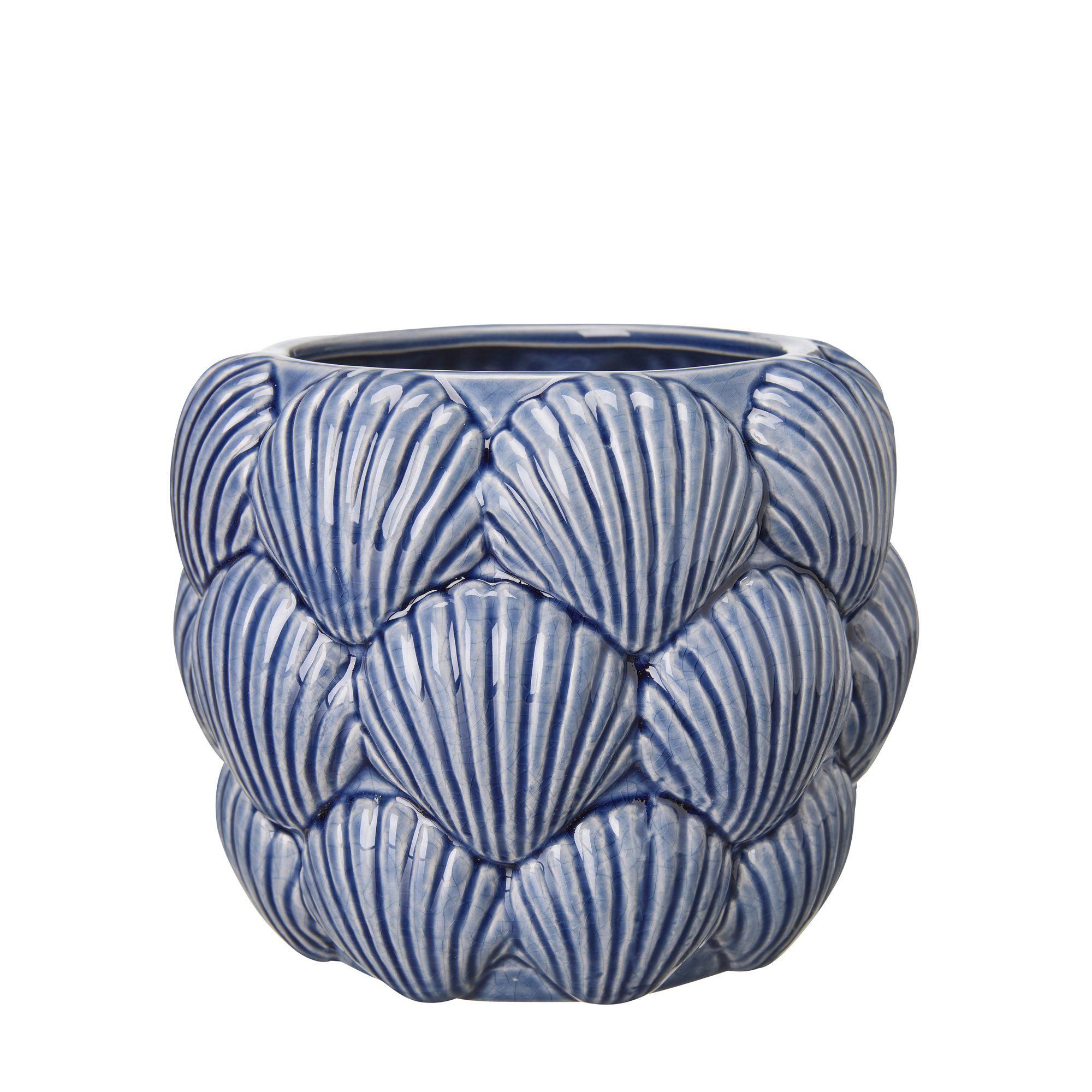 GALIA Shell Pot Blue - Blue - 15x13cm