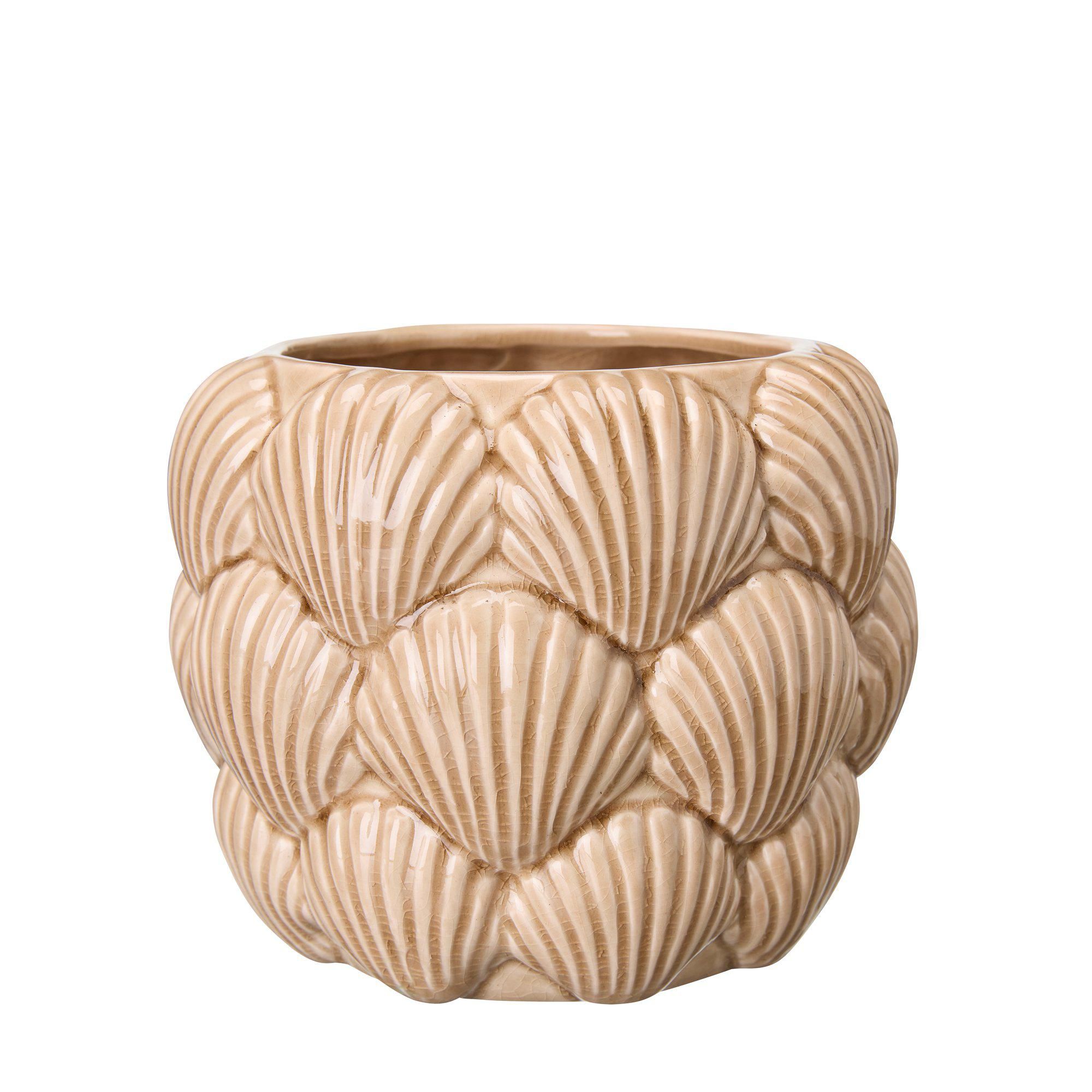 GALIA Shell Pot Brown - Brown - 15x13cm