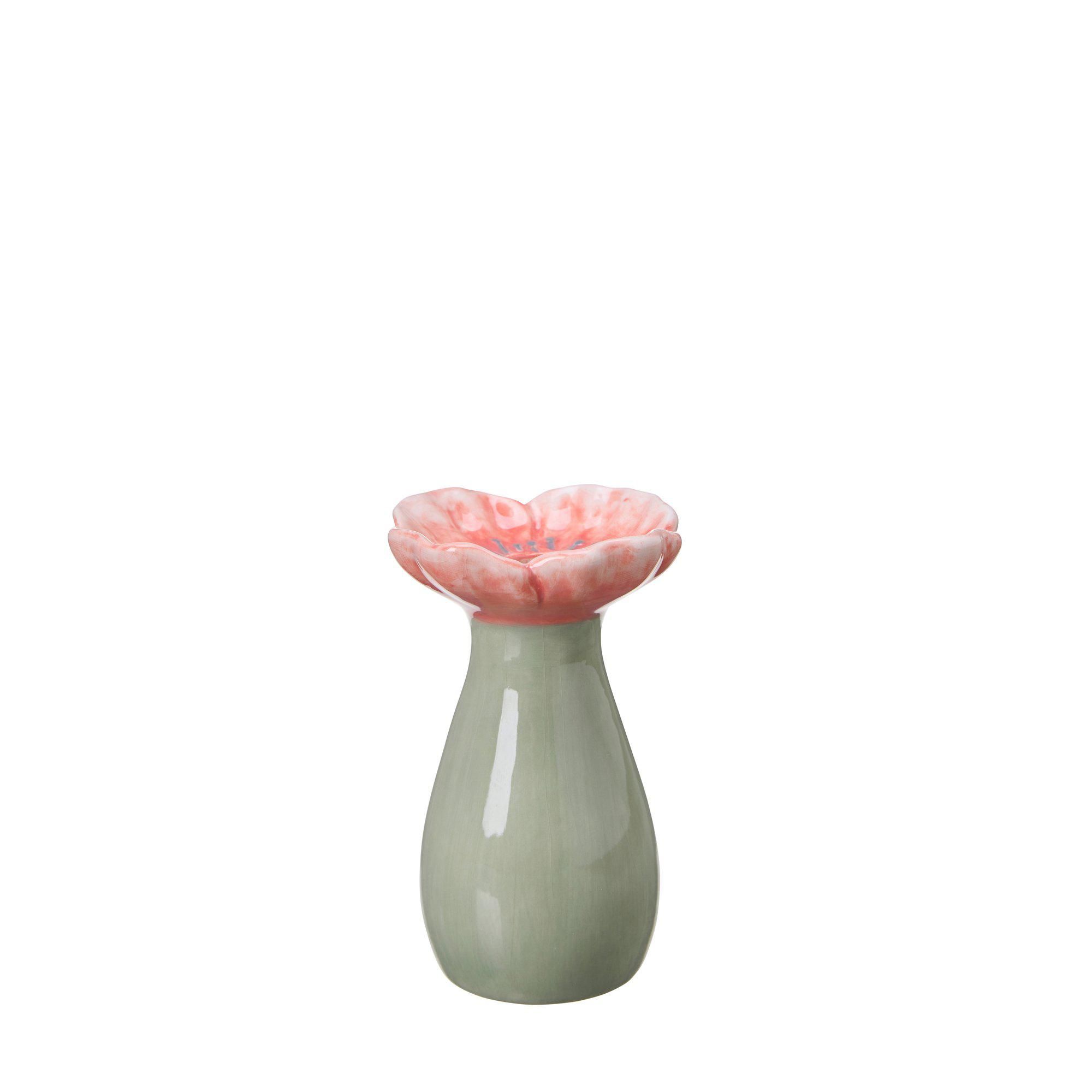 POPPY Vase Green/Red - Green/Red - 7x11cm
