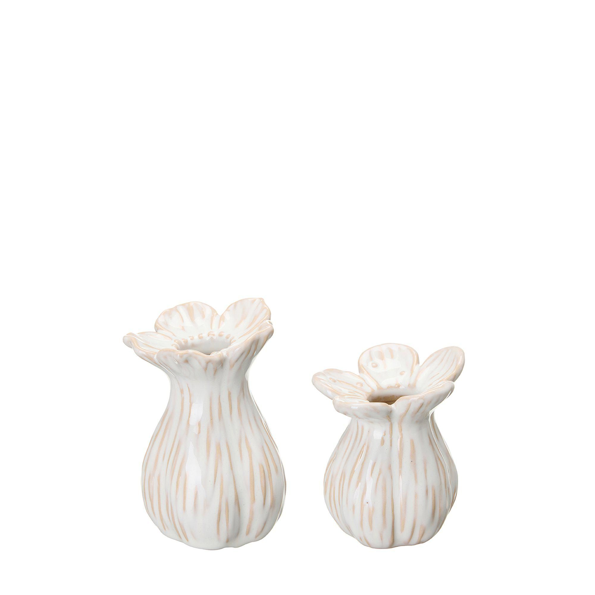 INGRID Vase S/2 Offwhite - Offwhite - 7x11 7x8cm