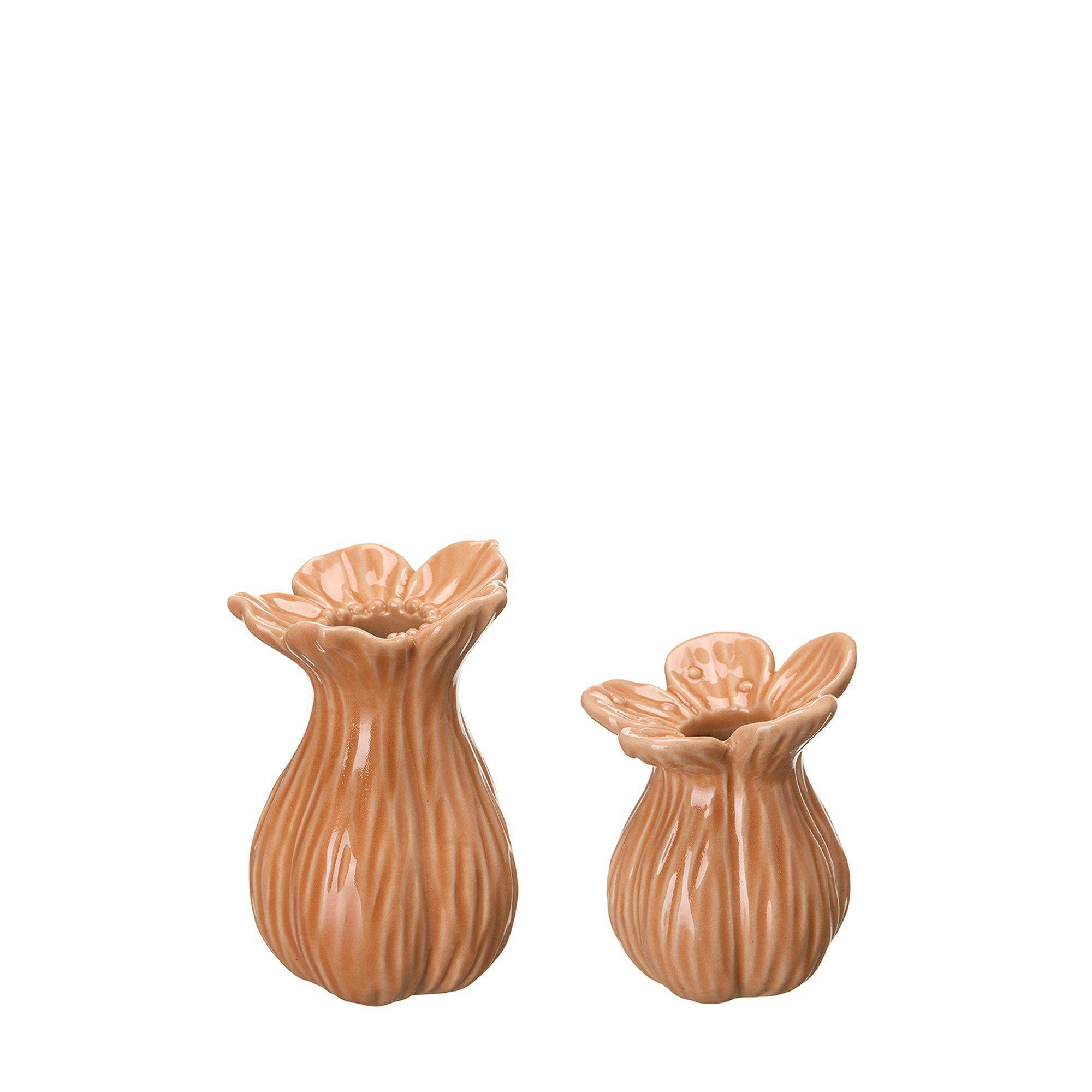 INGRID Vase S/2 Peach - Peach - 7x11 7x8cm