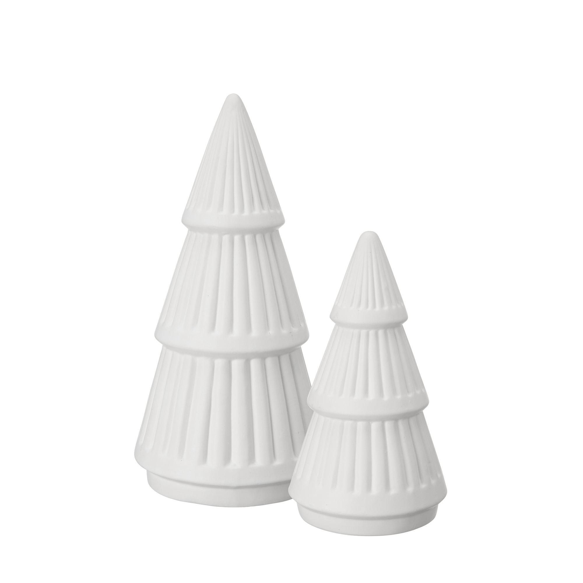 CHRISTMAS TREE S/2 White Matt - White Matt - 10x21 8x16cm