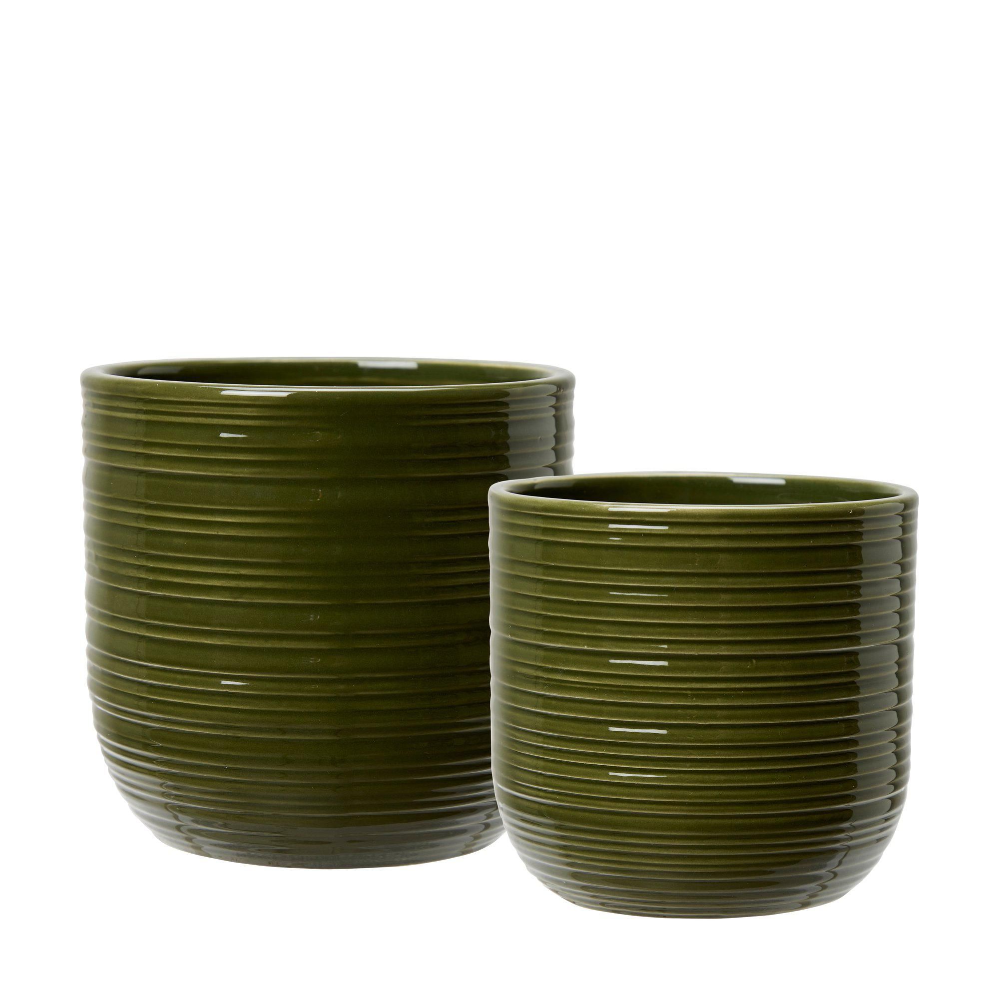 ADDISON Pot S/2 Green - Green - 20x19 17x17cm