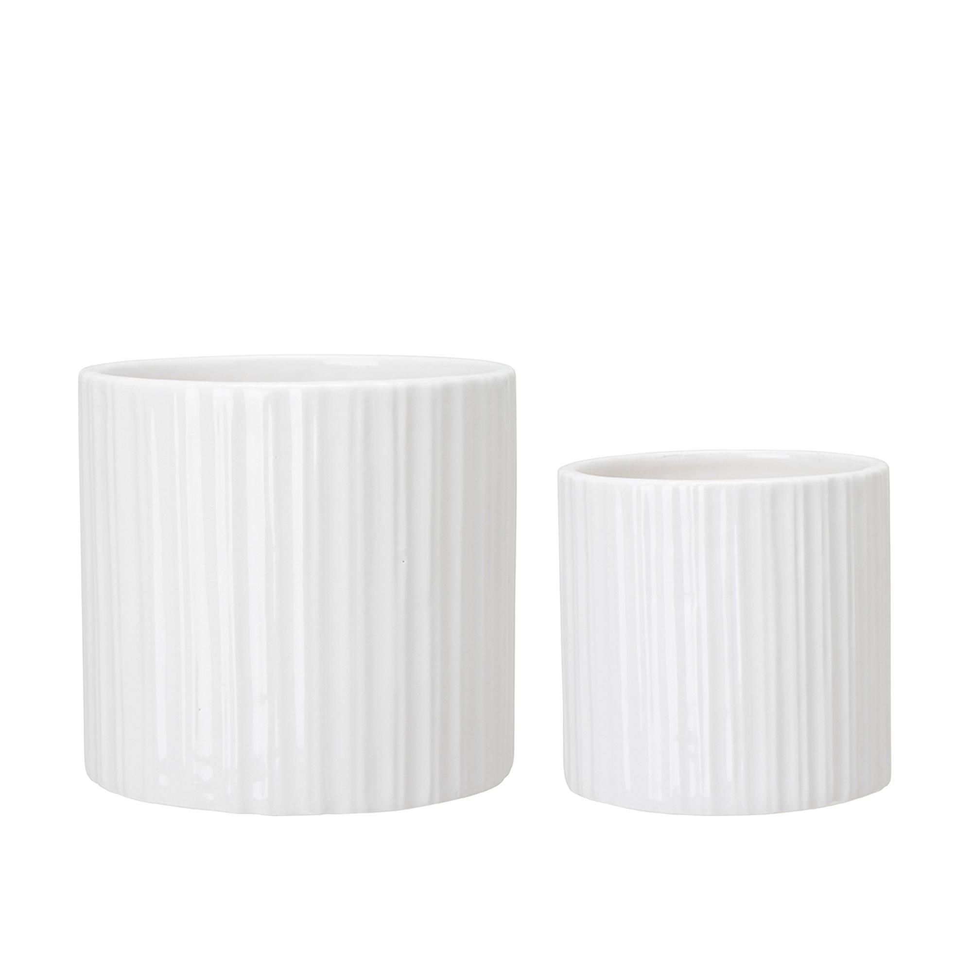 SIMONE Pot S/2 White - White - 12x11, 9x9cm