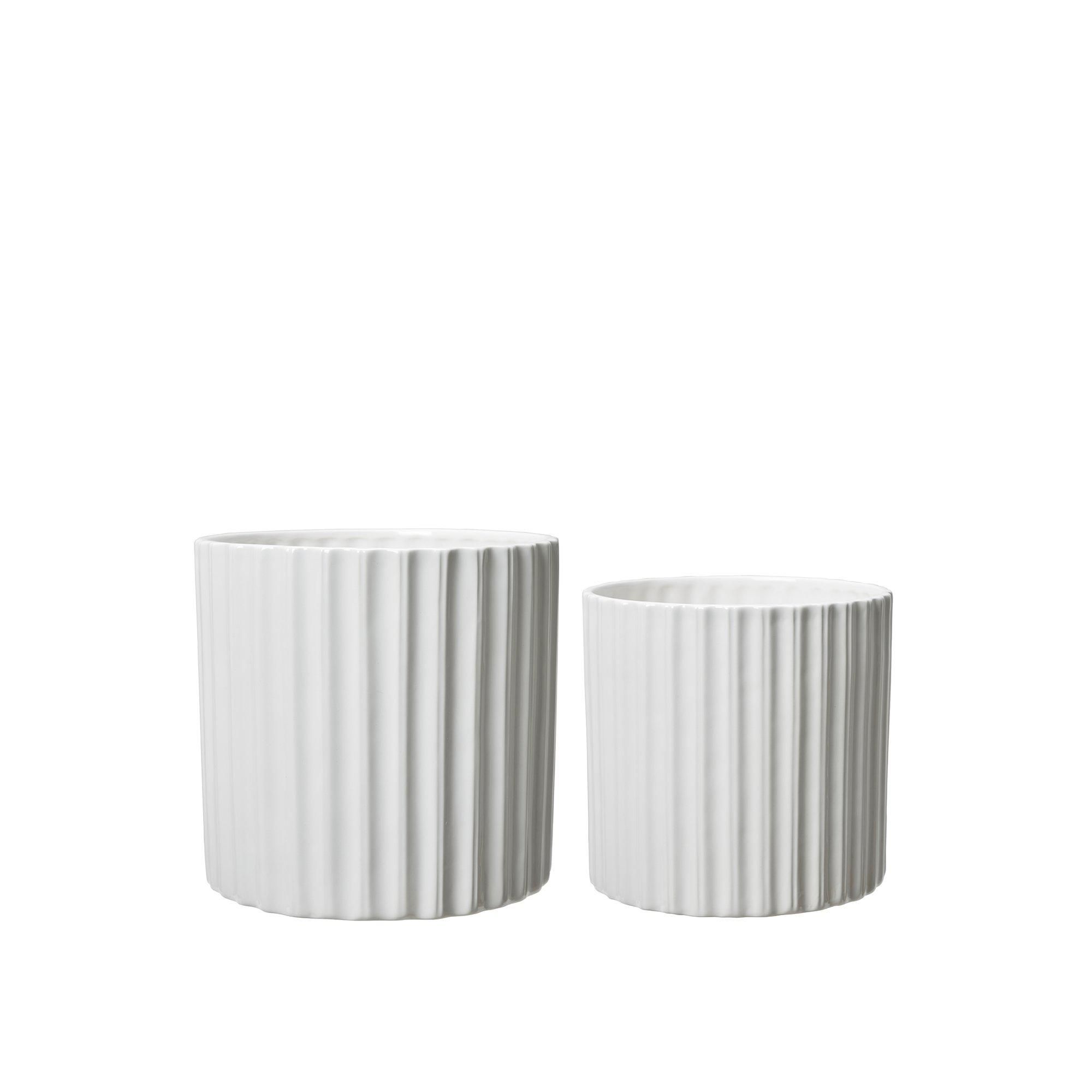 SIMONE Pot S/2 White - White - 16x15 13x13cm