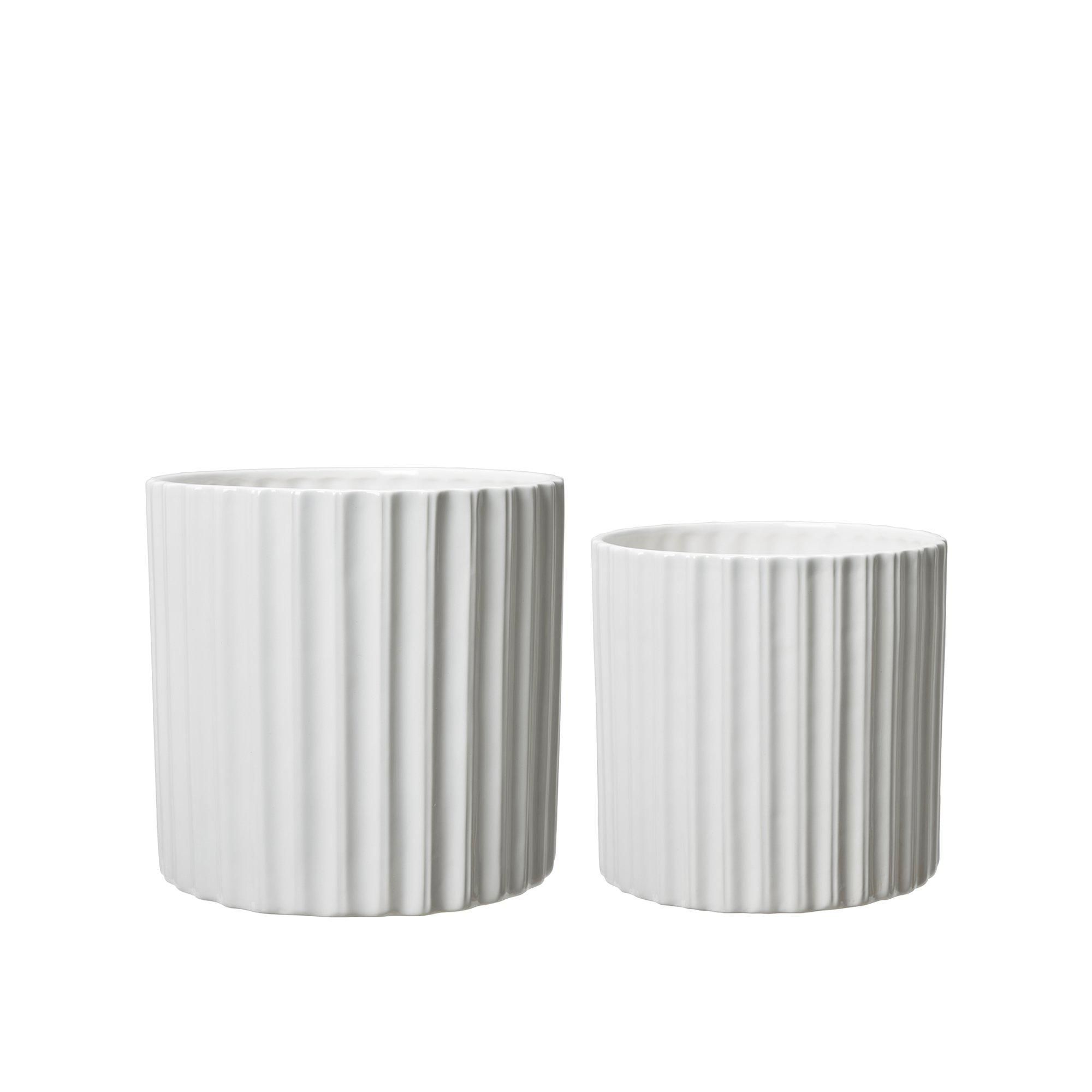 SIMONE Pot S/2 White - White - 21x20, 18x17cm