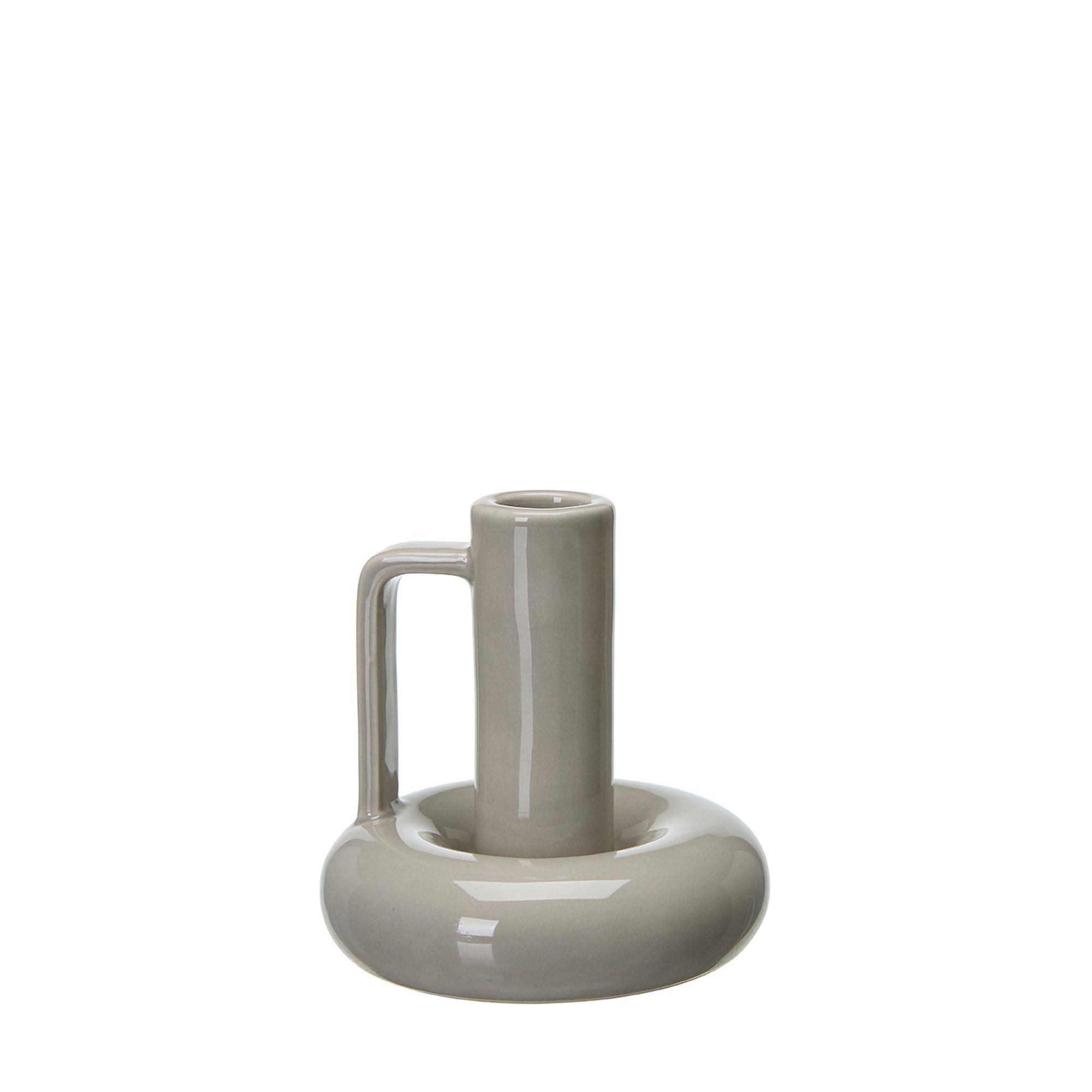 AMARA Candle Holder Grey - Grey - 11x10cm
