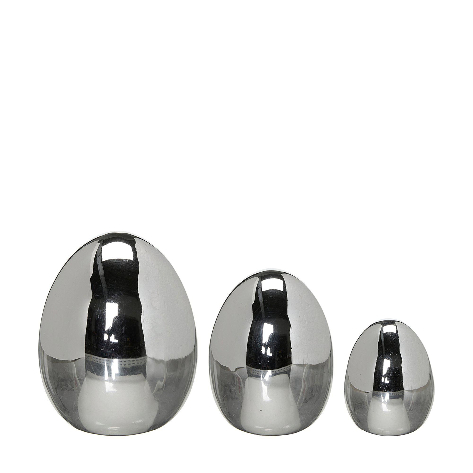 TESSA Påskägg 3/S Silver - Silver - 7x9 6x8 4x6cm