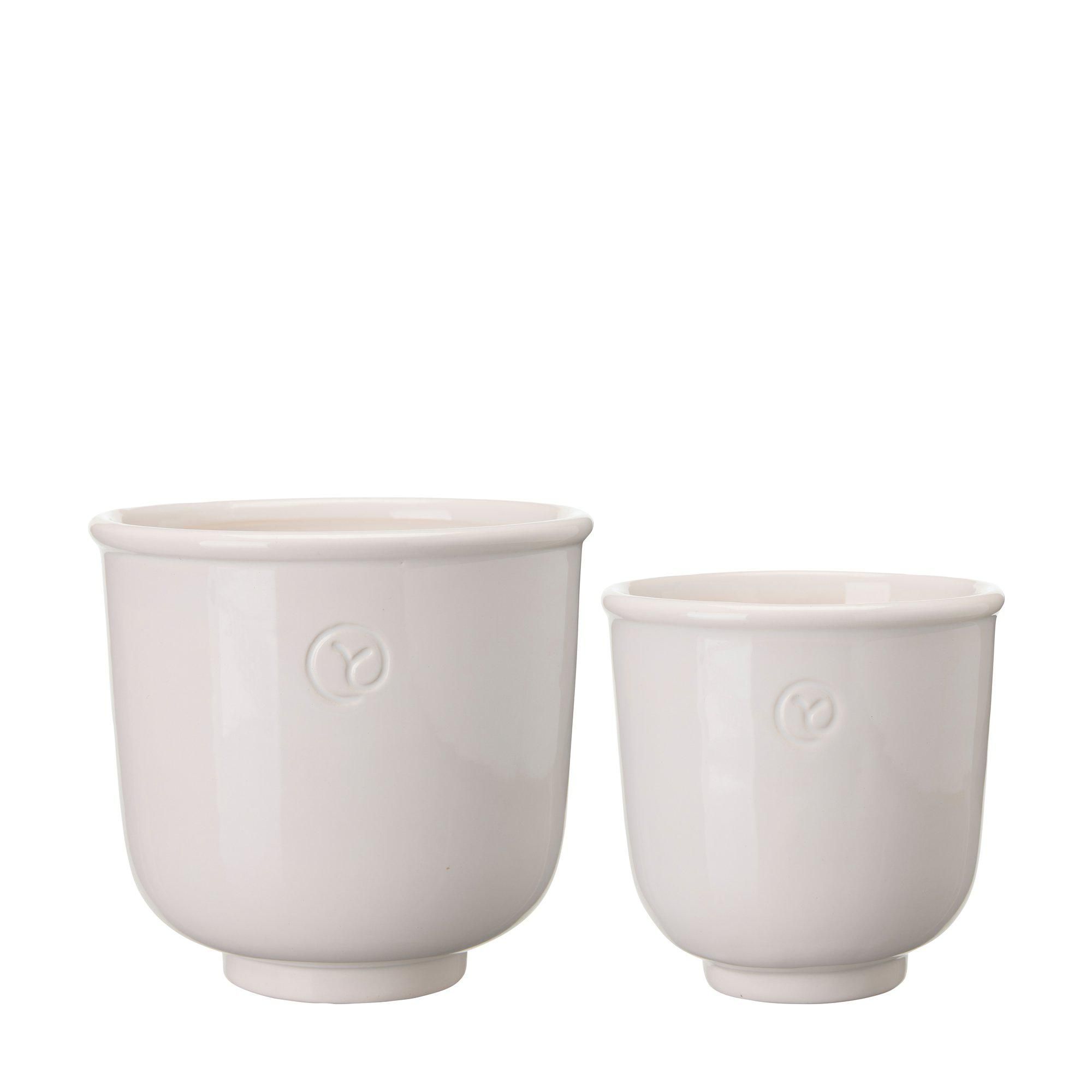 GRO Pot S/2 White - White - 15x14 12x12cm