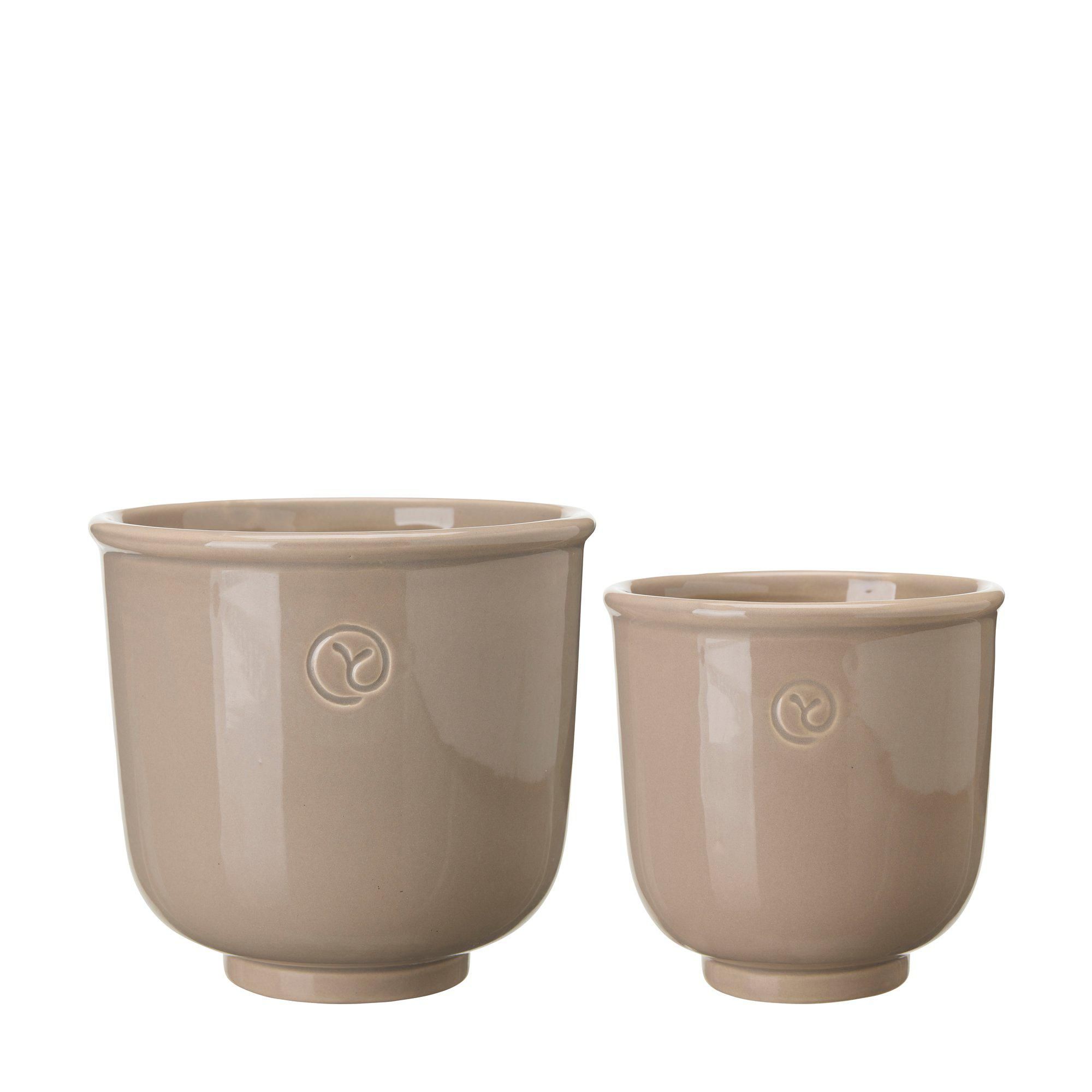 GRO Pot S/2 Linen - Linen - 15x14 12x12cm