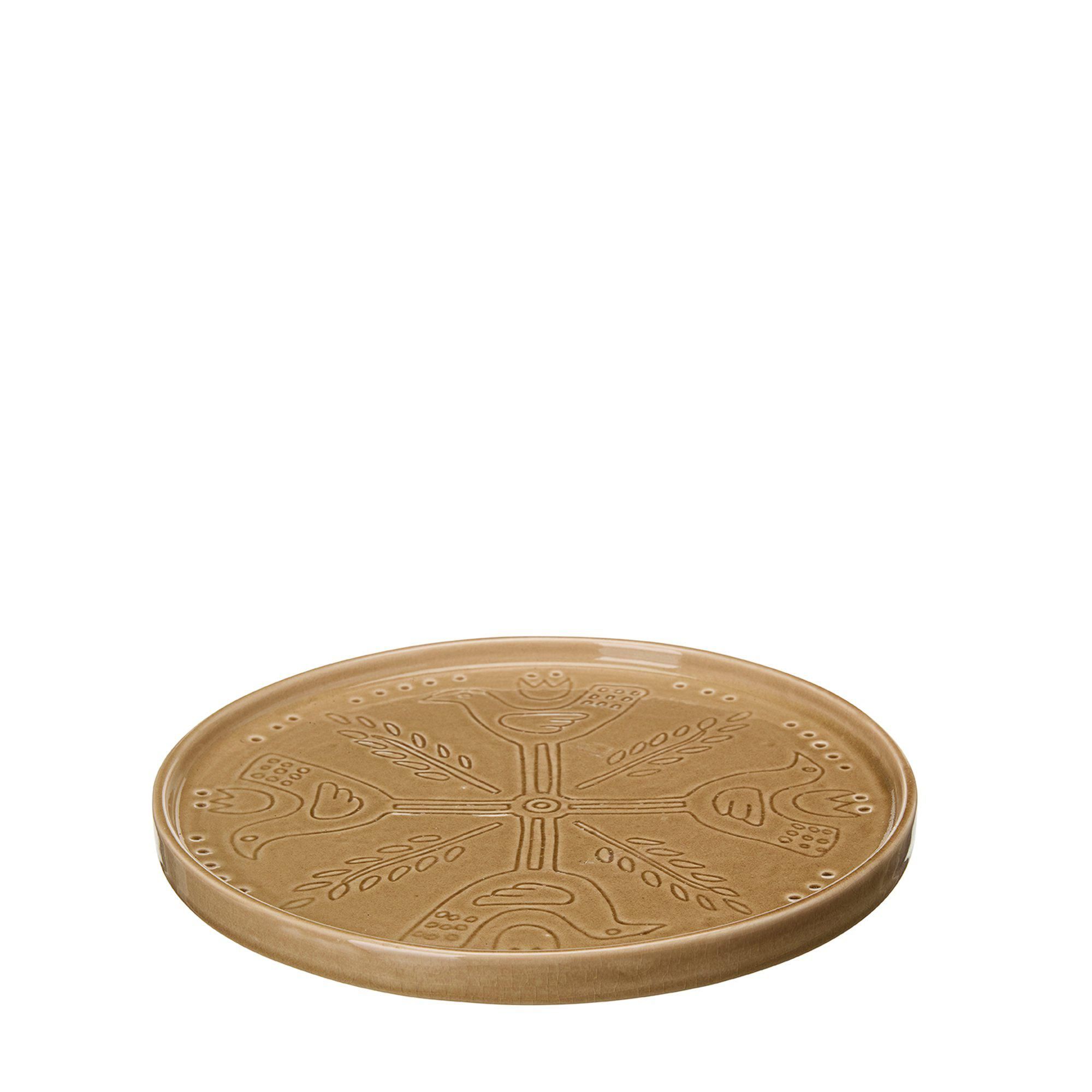 JUNI Saucer Brown Melange - Brown Melange - 28x2cm