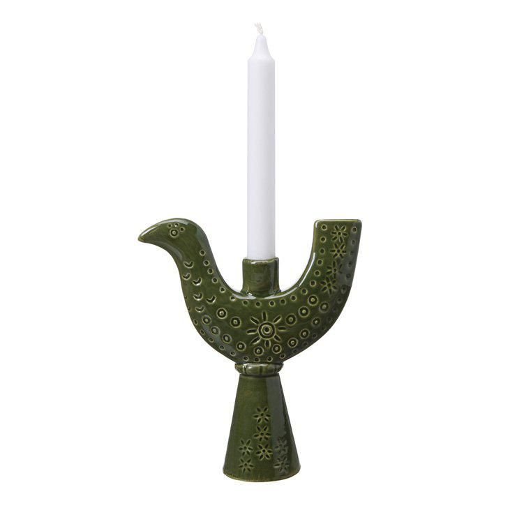 BL Candle holder Green Melange - Green Melange - 18x6x21cm
