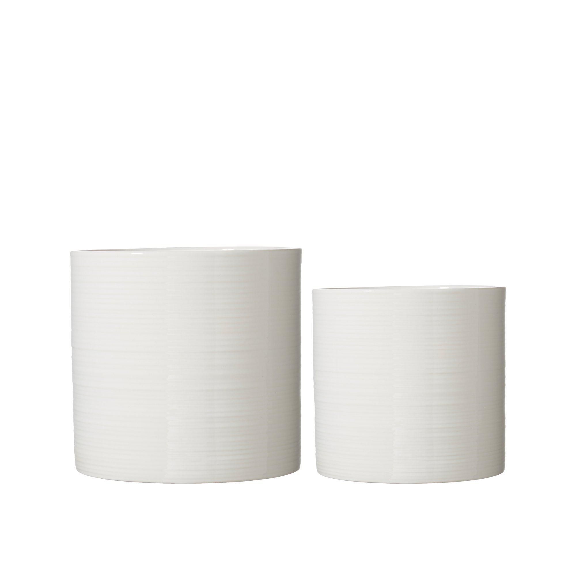 SIMONA Pot S/2 White - White - 21x20 19x18cm