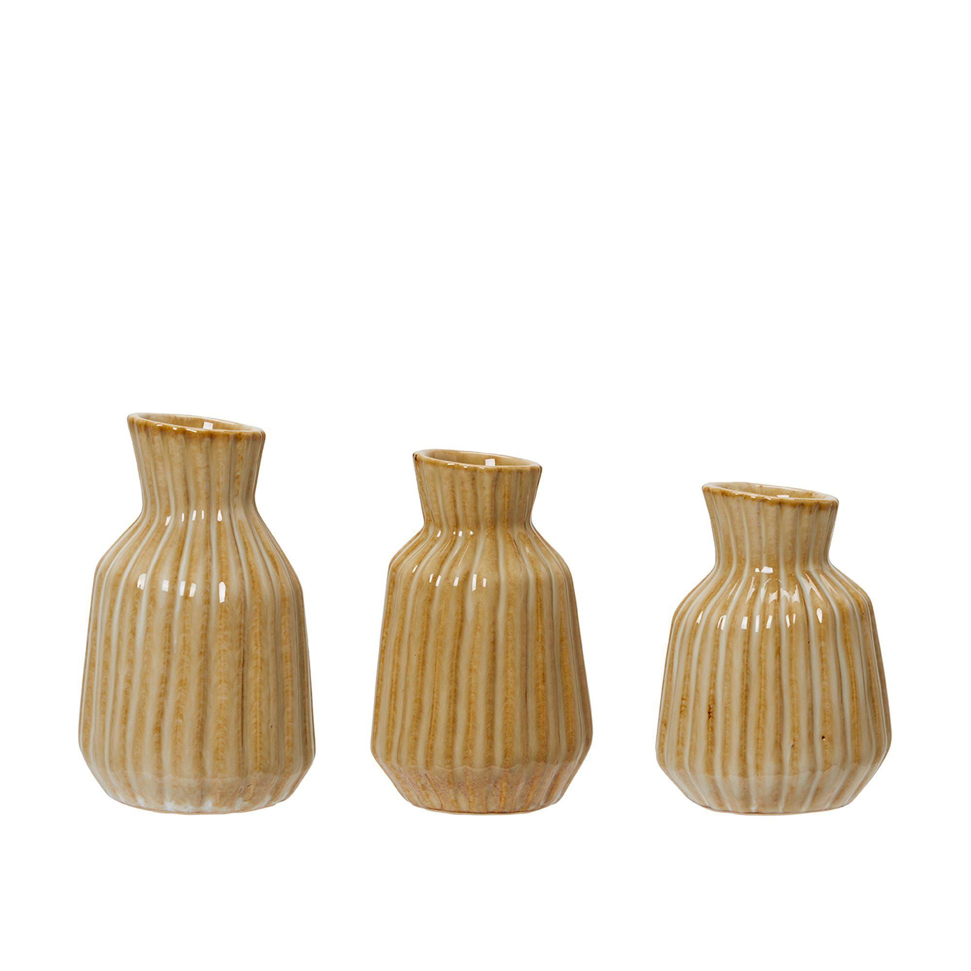 FLEUR Mini Vase Mix Beige Melange - Beige Melange - 7x11, 6x10, 7x9 cm