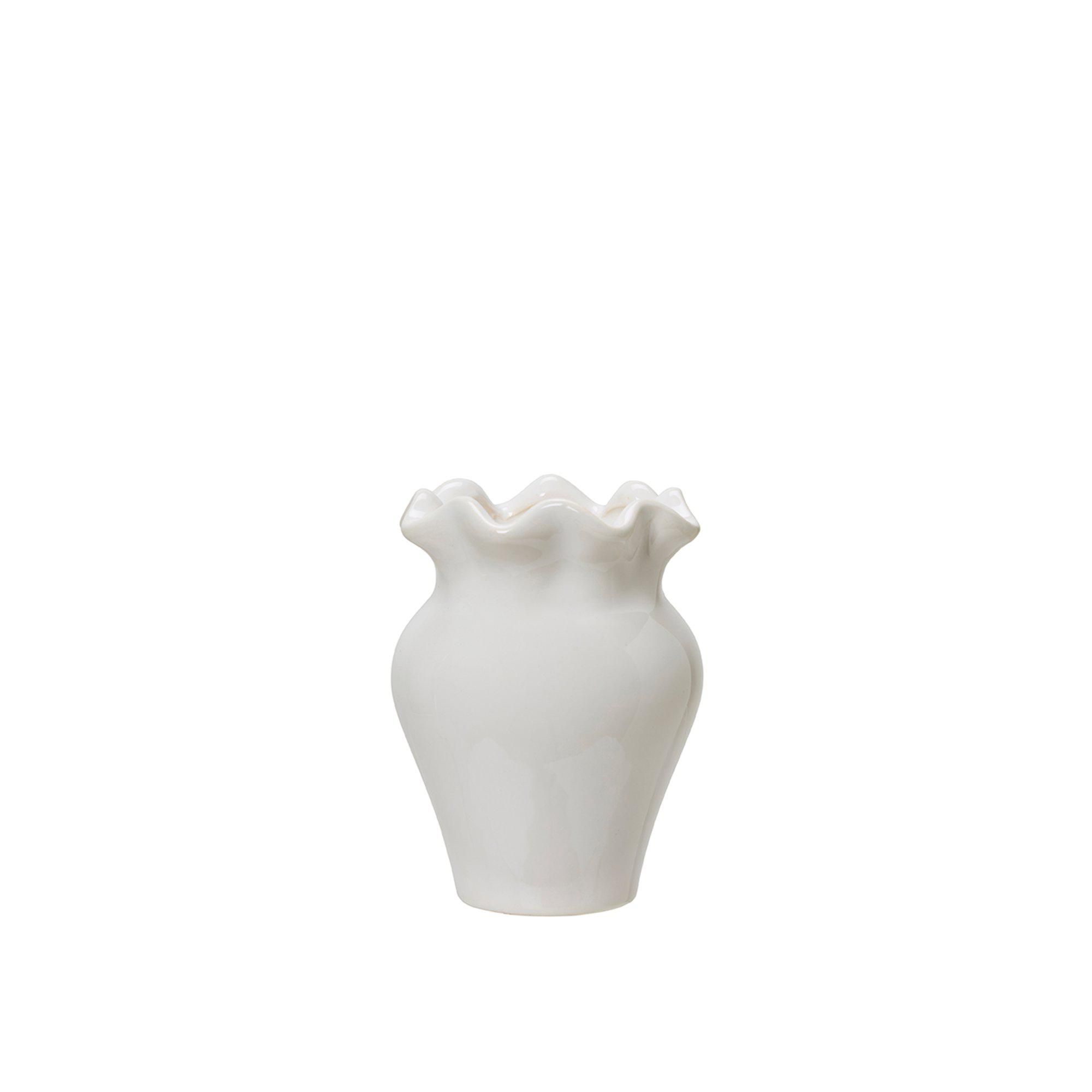EVELINA Vase White - White - 8x10cm