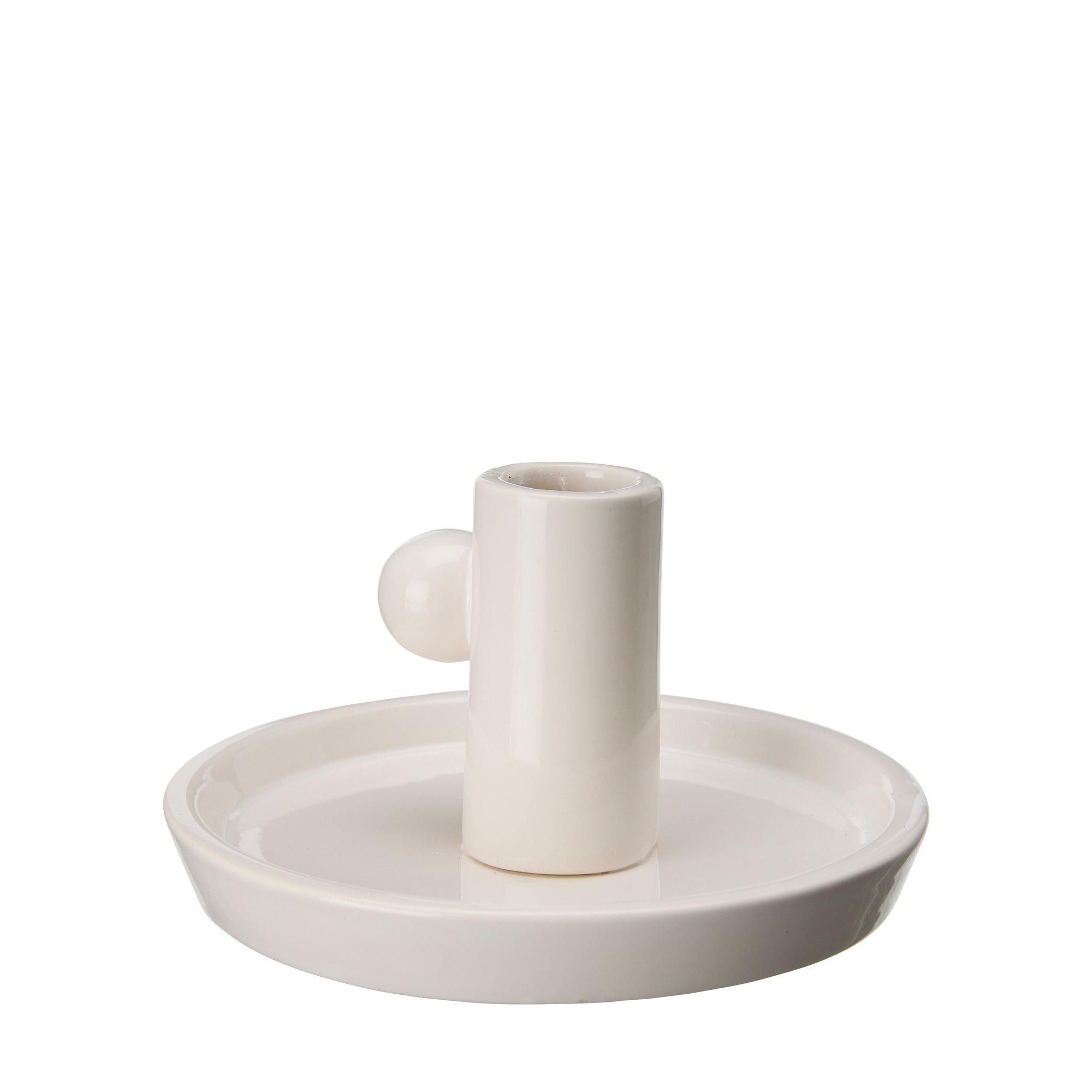 MARY Candle Holder White - White - 14x8cm