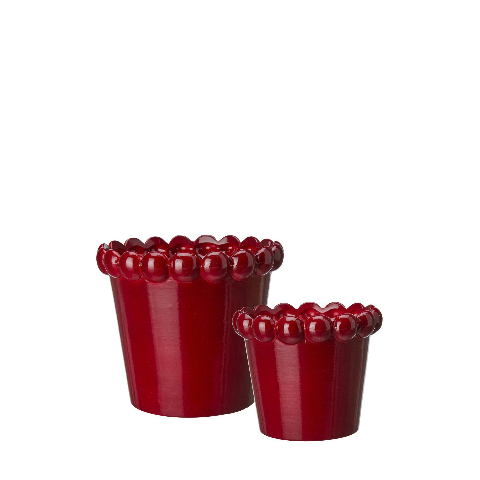 MARY Pot S/2 Red - Red - 16x14 13x11cm