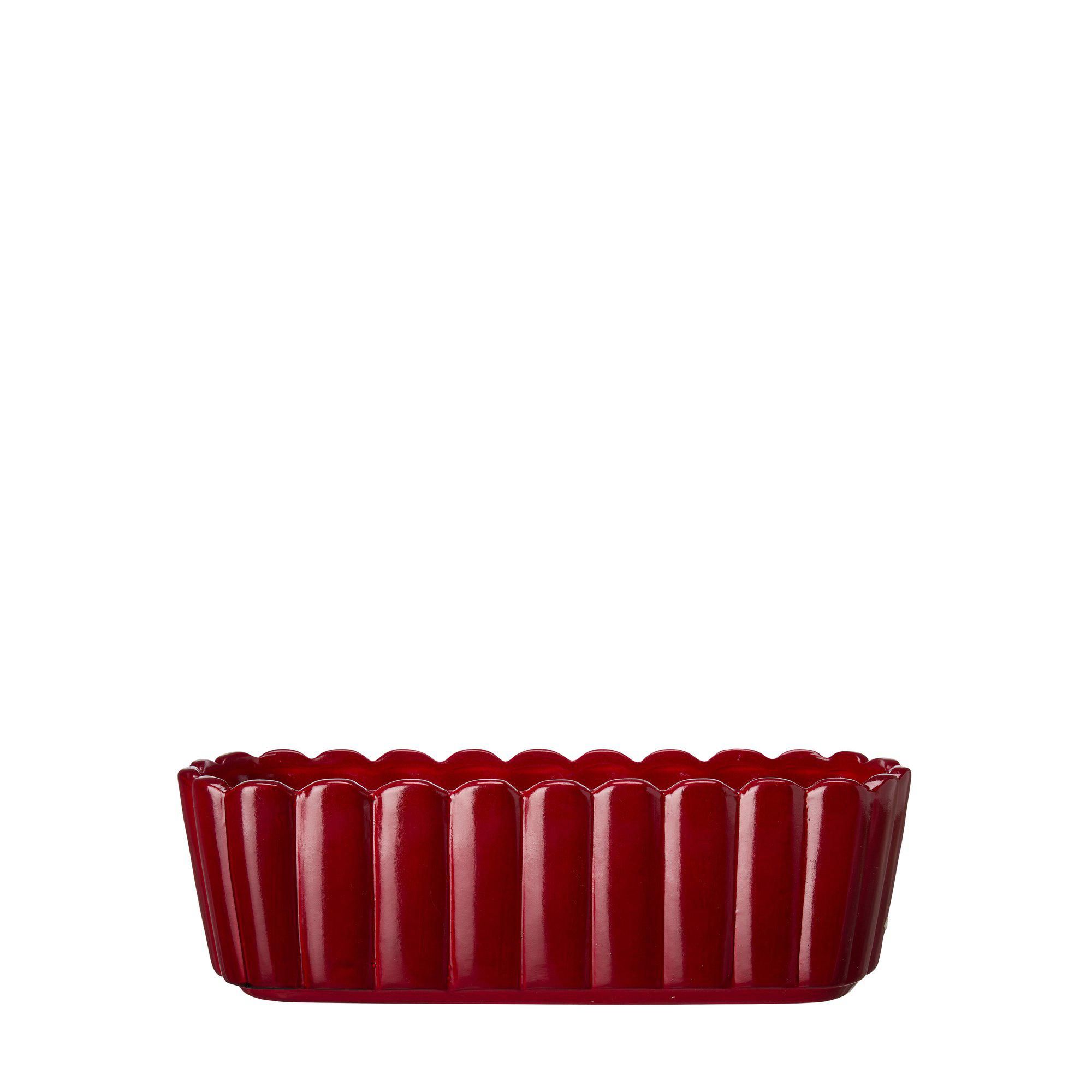 EDNA Planter Oval Red - Red - 30x10x12cm