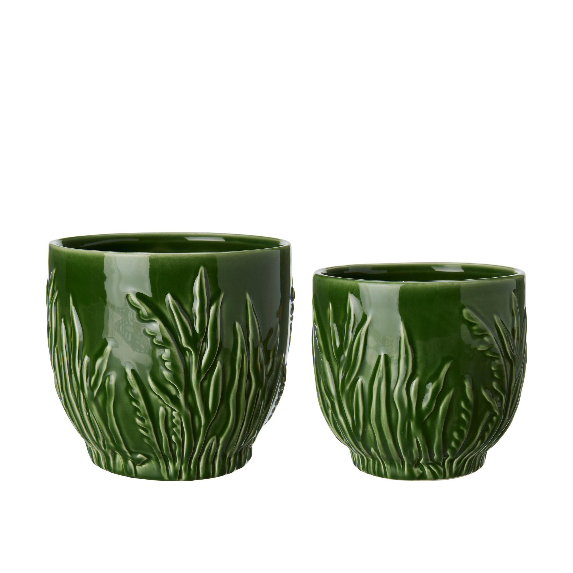 AXELINA Pot S/2 Green Melange - Green Melange - 16x14 14x13cm