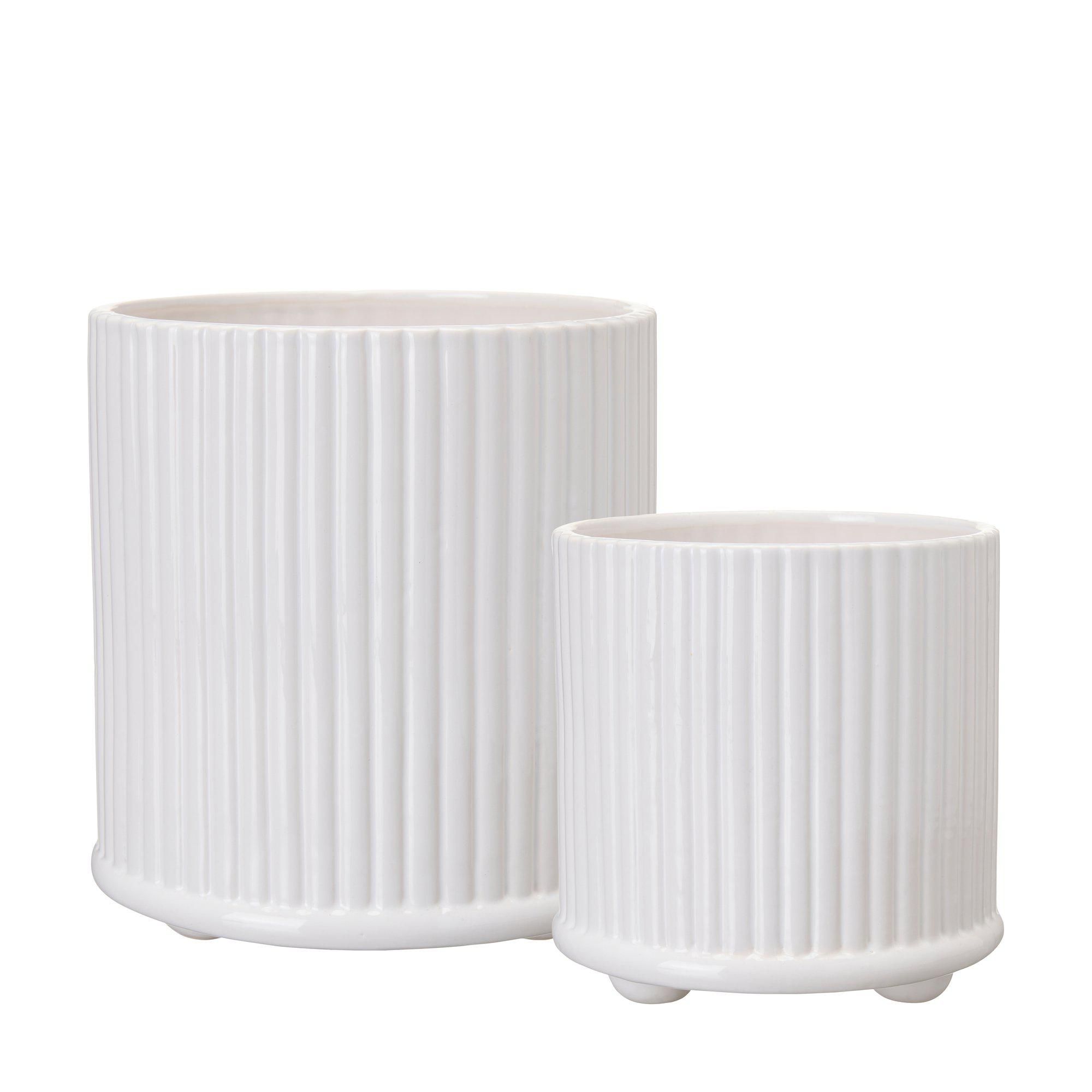 JULIANNE Pot S/2 White - White - 18x19 14x15cm