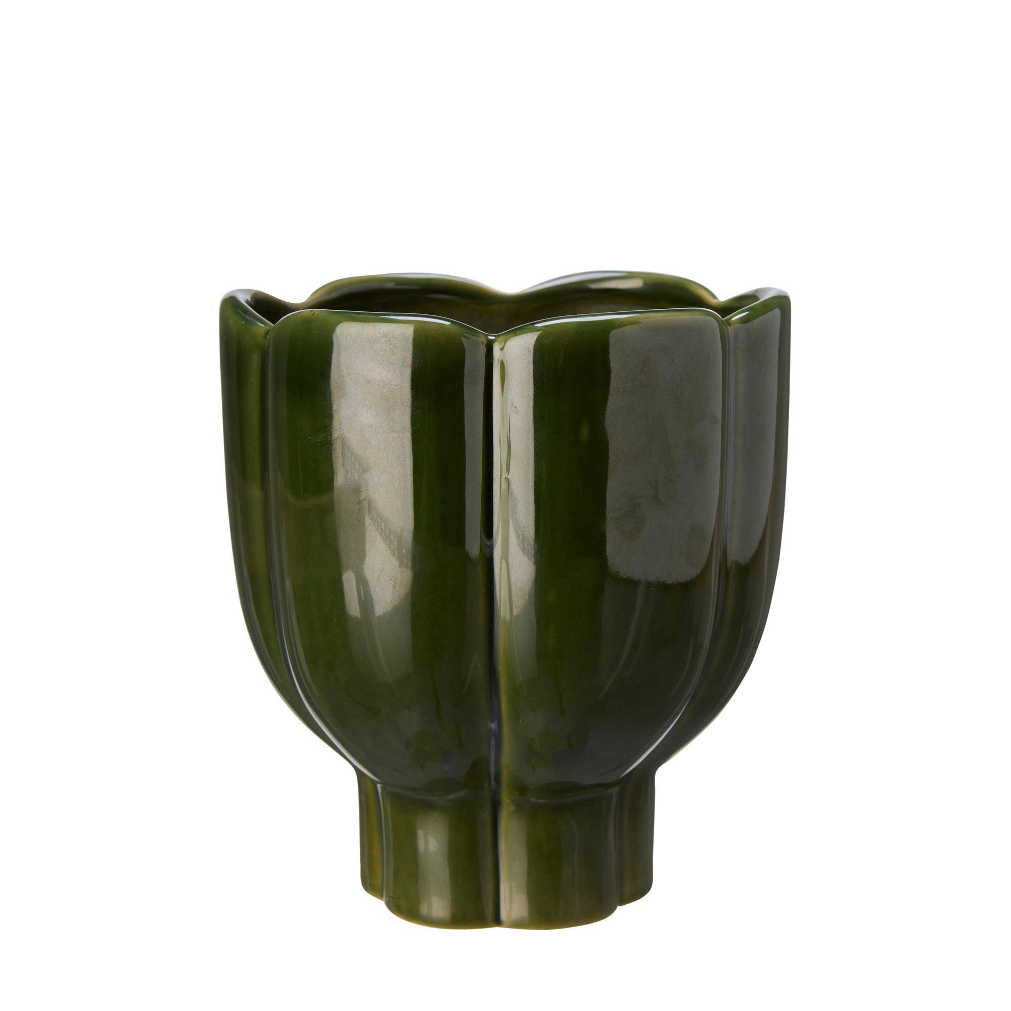 DENISE Pot Green Melange - Green Melange - 16x17cm