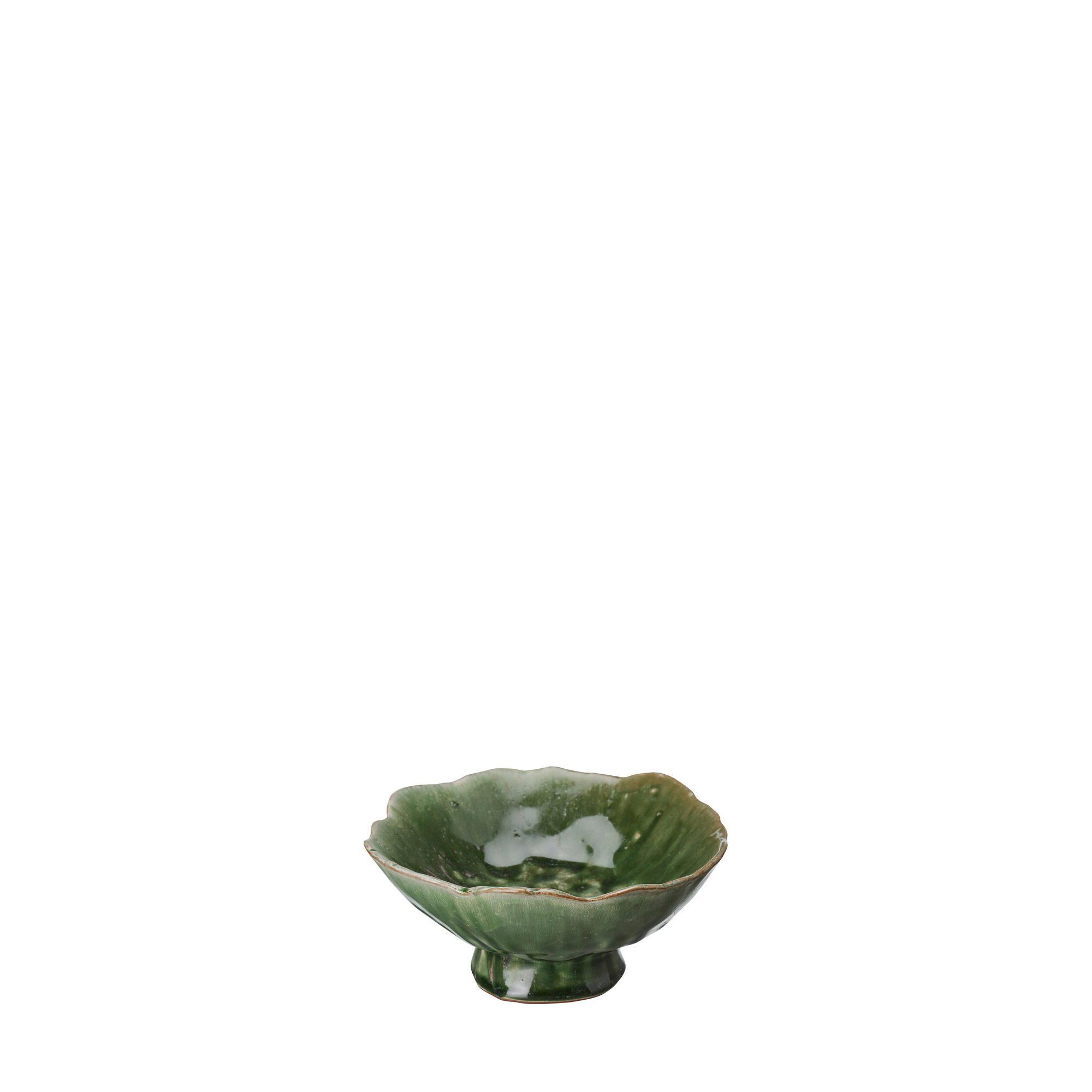 MANDA Skål p fot Grönmelerad - Grönmelerad - 16x8cm