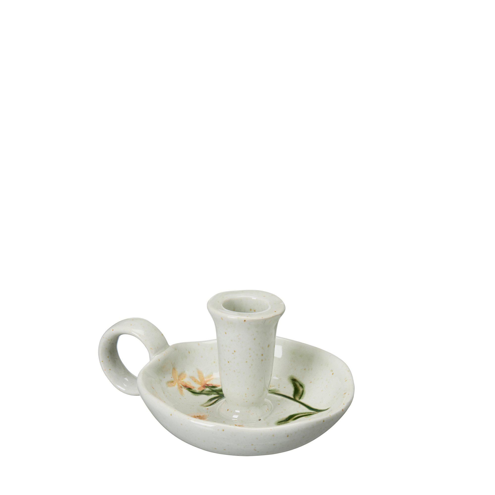 MALVA Candle Holder Offwhite Melange - Offwhite Melange - 14x11x6cm