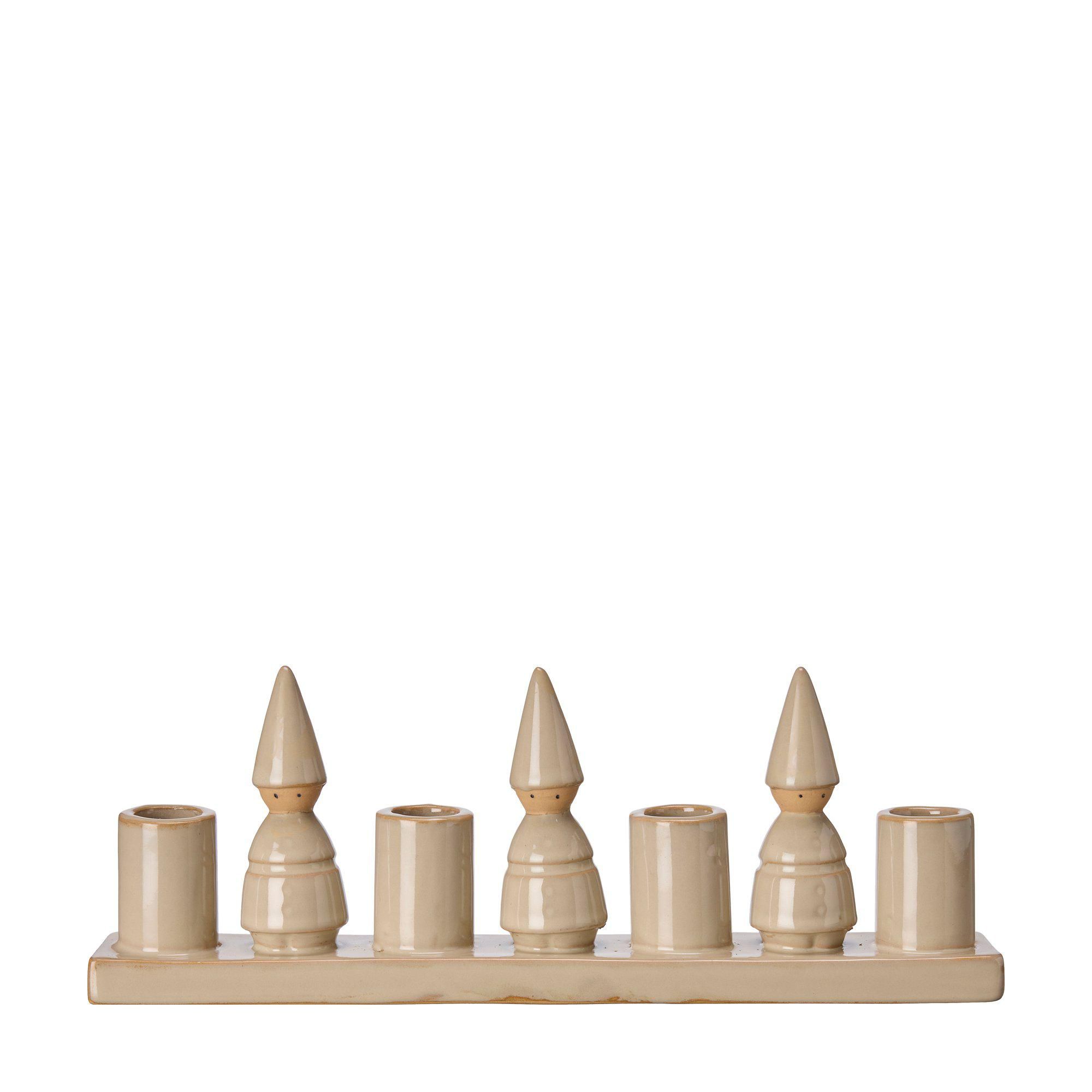 SANTA Candle Holder Beige Melange - Beige Melange - 31x5x11cm