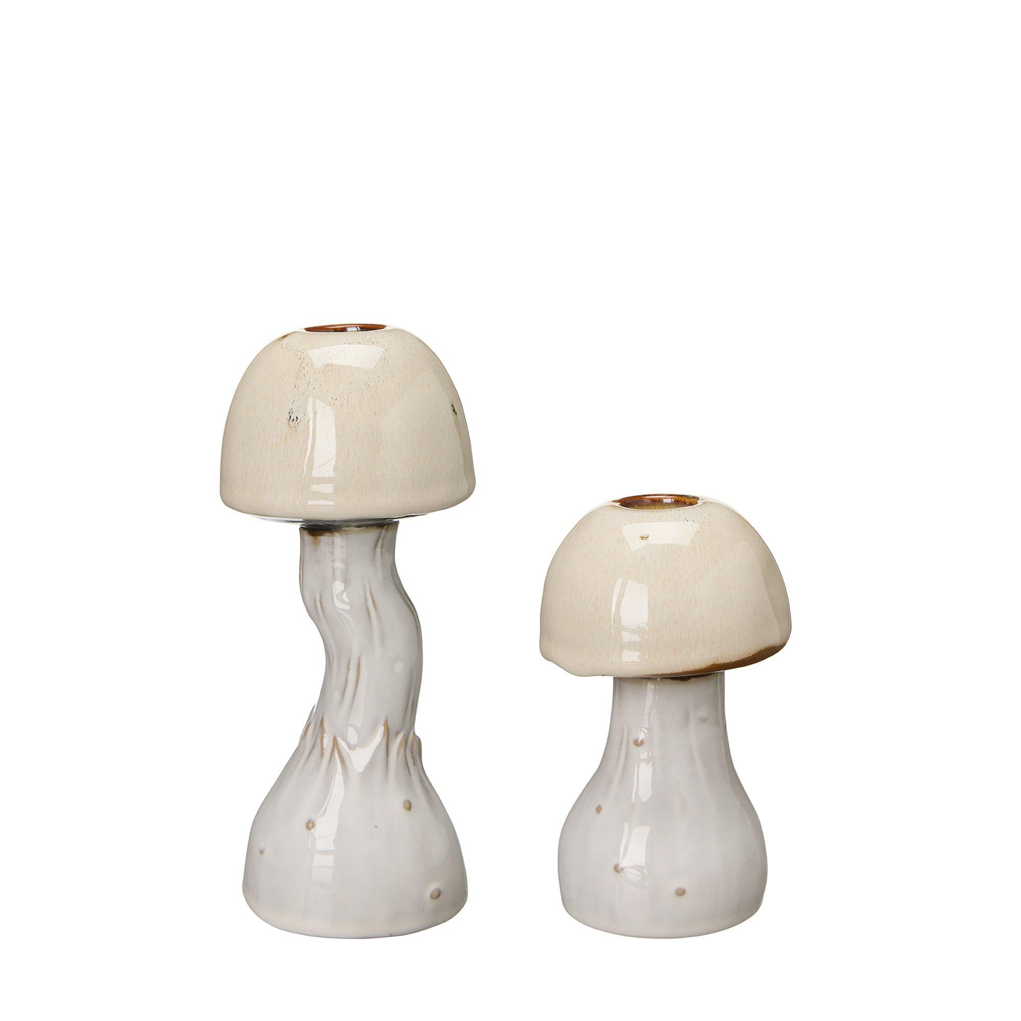 ELIN Candle Holder S/2 Offwhite - Offwhite - 7x17 8x13cm