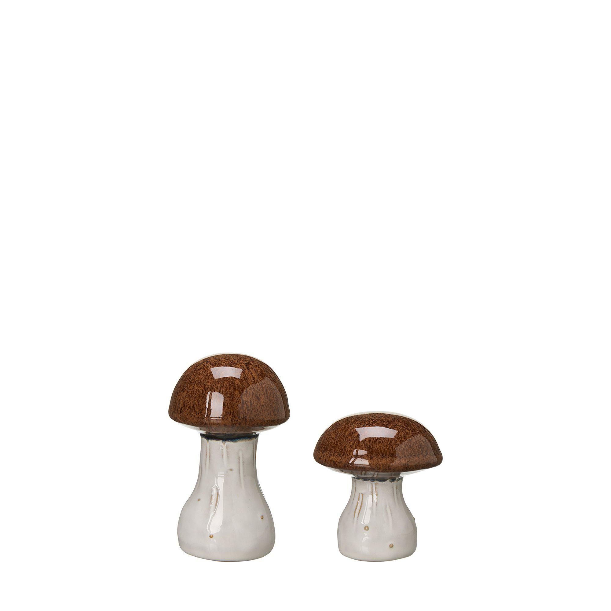 ELIN Mushroom S/2 Brown Melange/Offwhite - Brown Melange/Offwhite - 6x10 6x7cm