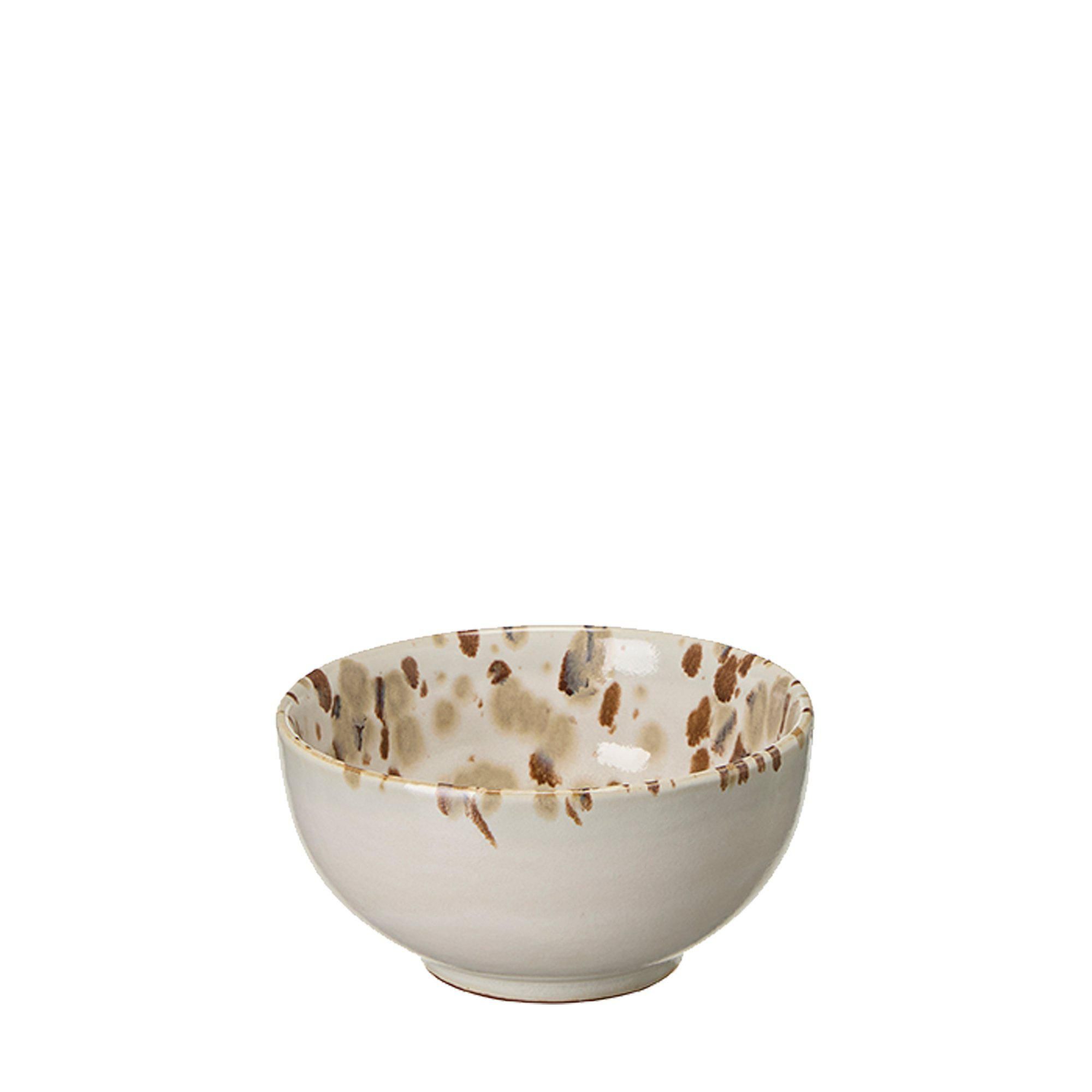 AMANDA Bowl Offwhite/Brown Melange - Offwhite/Brown Melange - 13x6cm