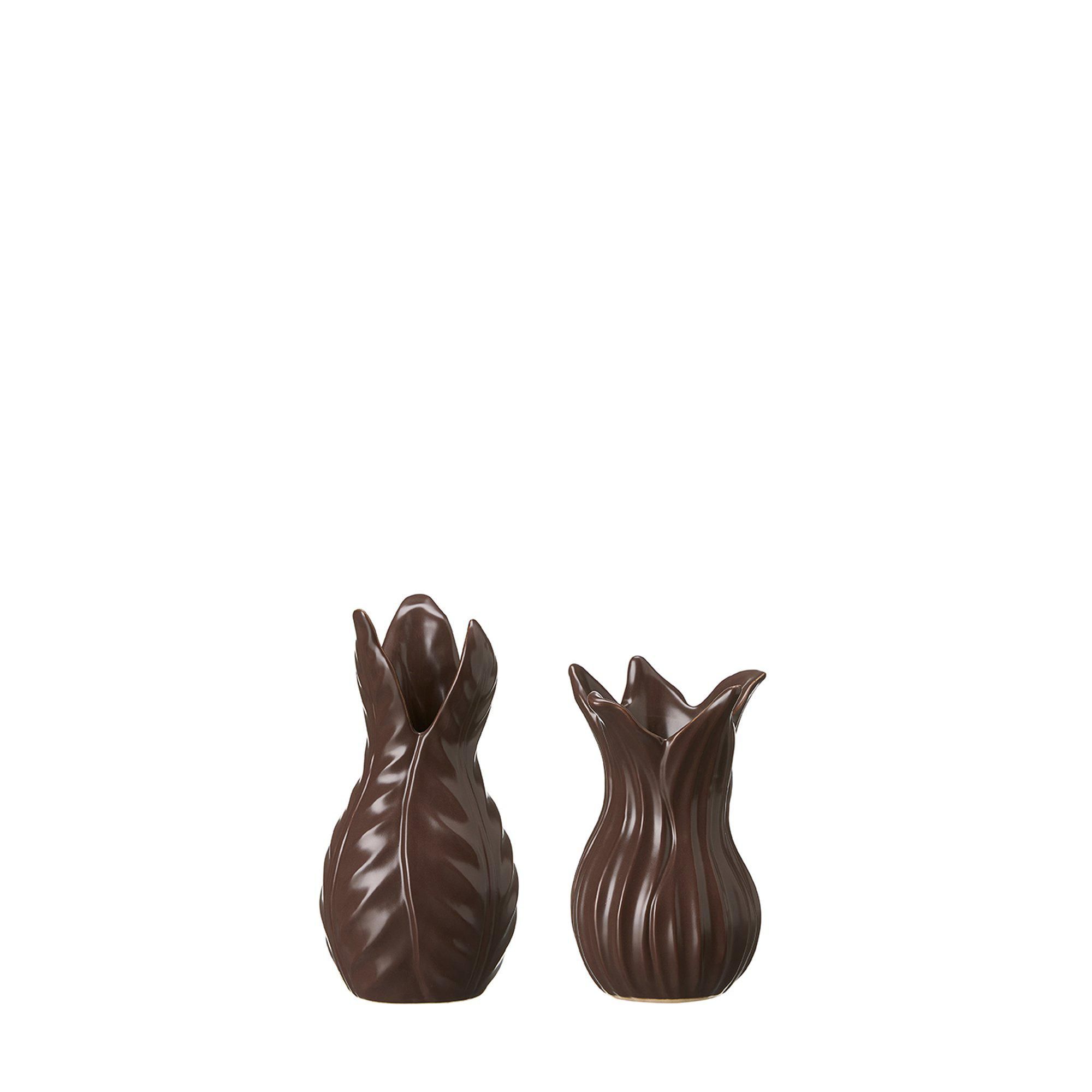NADJA Vase S/2 Dark Brown - Dark Brown - 8x15 7x13cm