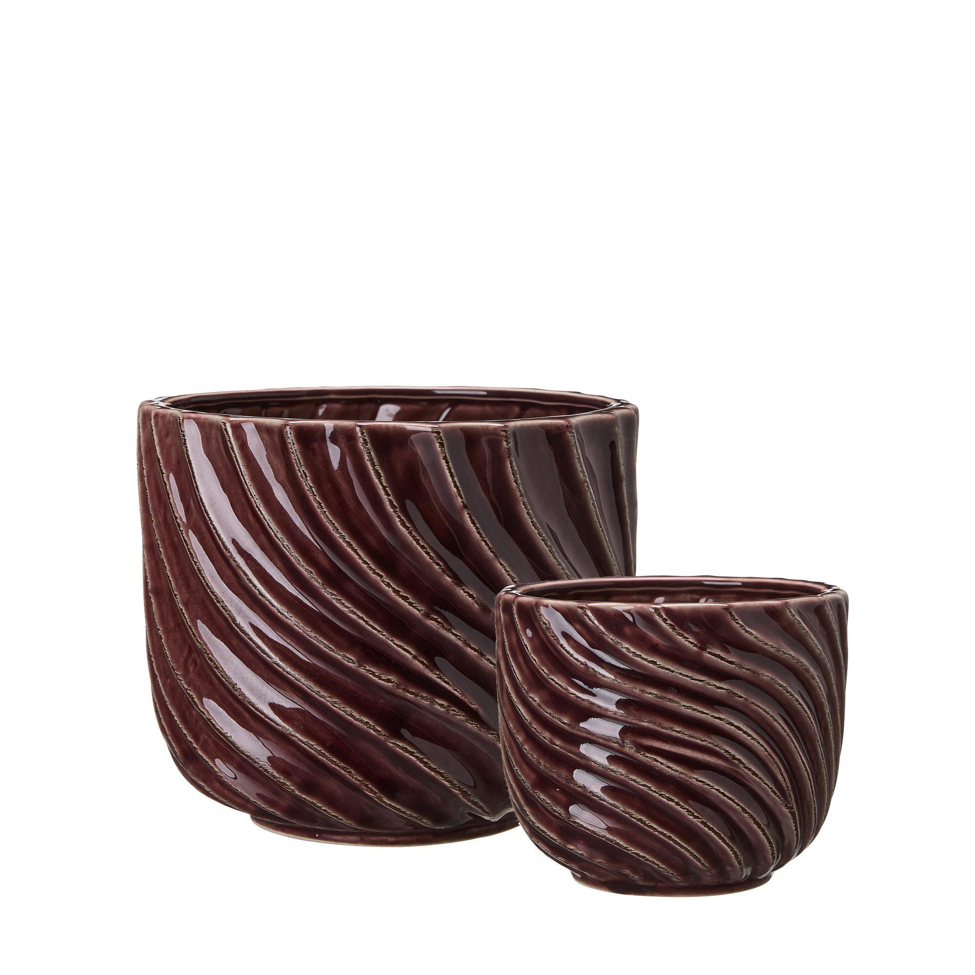 TEKLA Pot S/2 Burgundy - Burgundy - 20x17 14x12cm