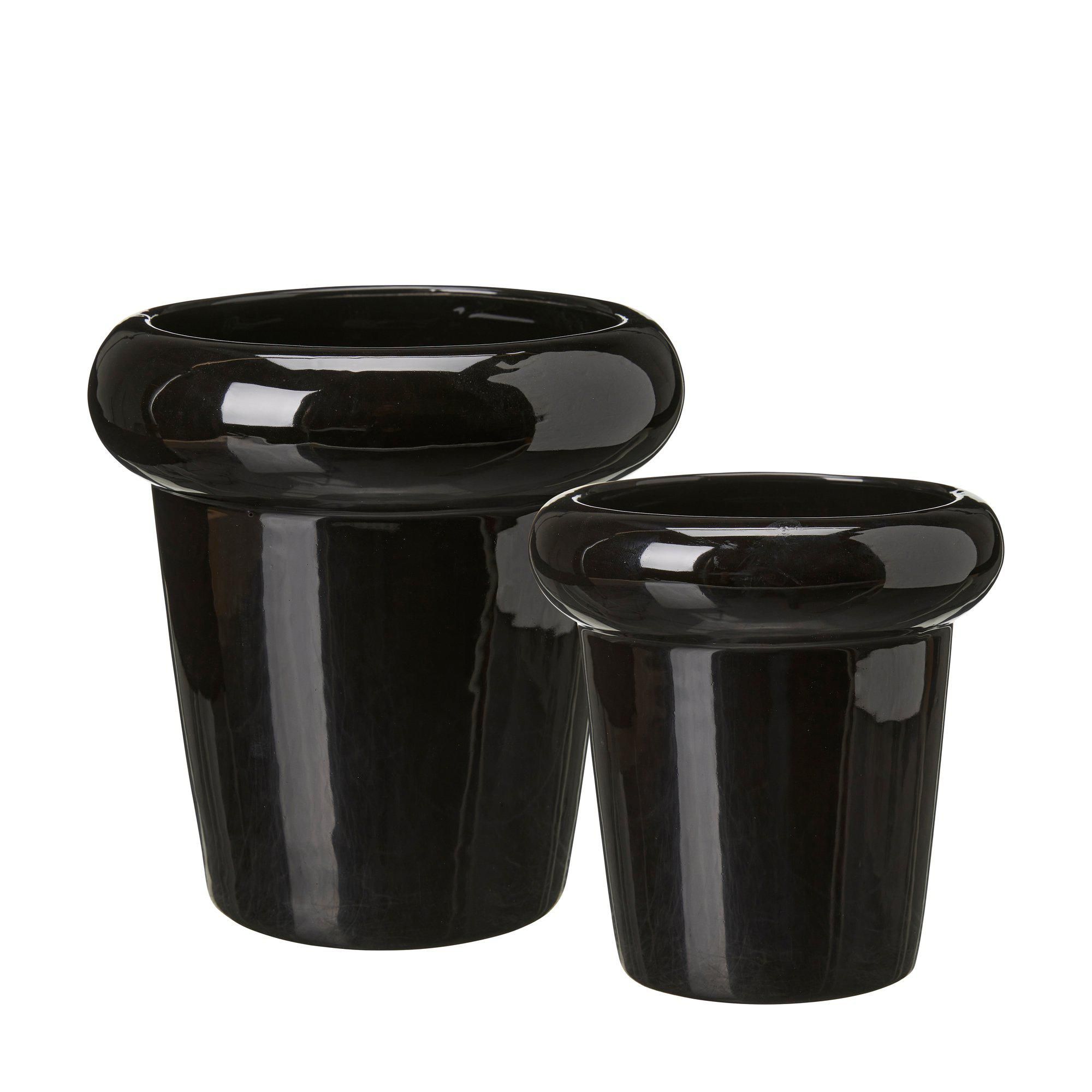 MIO Pot S/2 Black - Black - 20x20 15x15cm