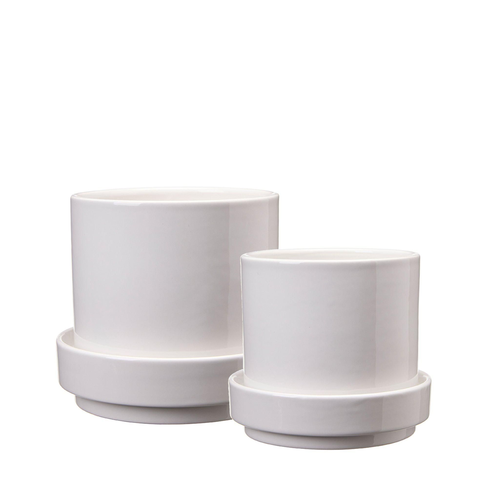 METTE Kruka m fat 2/S Vit - Vit - 19x16 16x14cm