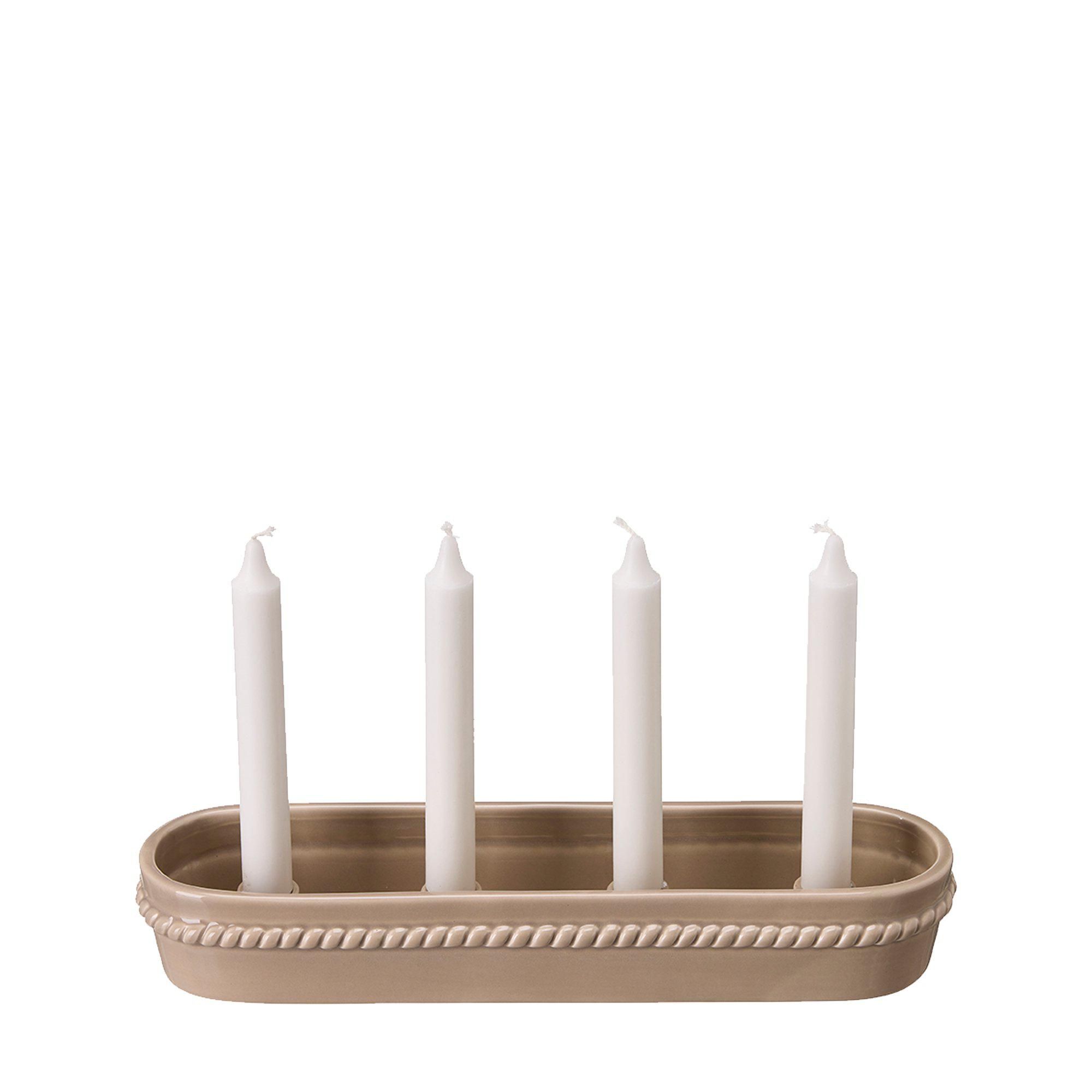 LOVA Candle Holder Beige - Beige - 38x11x6cm
