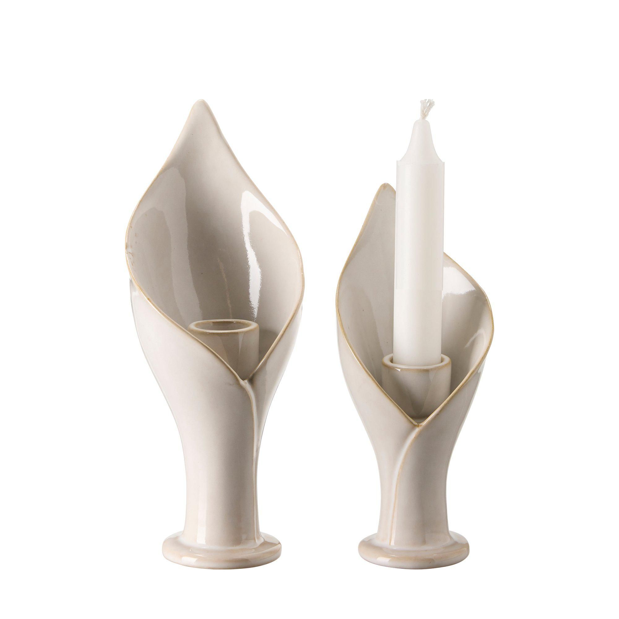 VIOLETTA Ljusstake 2/S Offwhite - Offwhite - 8x21 8x18cm