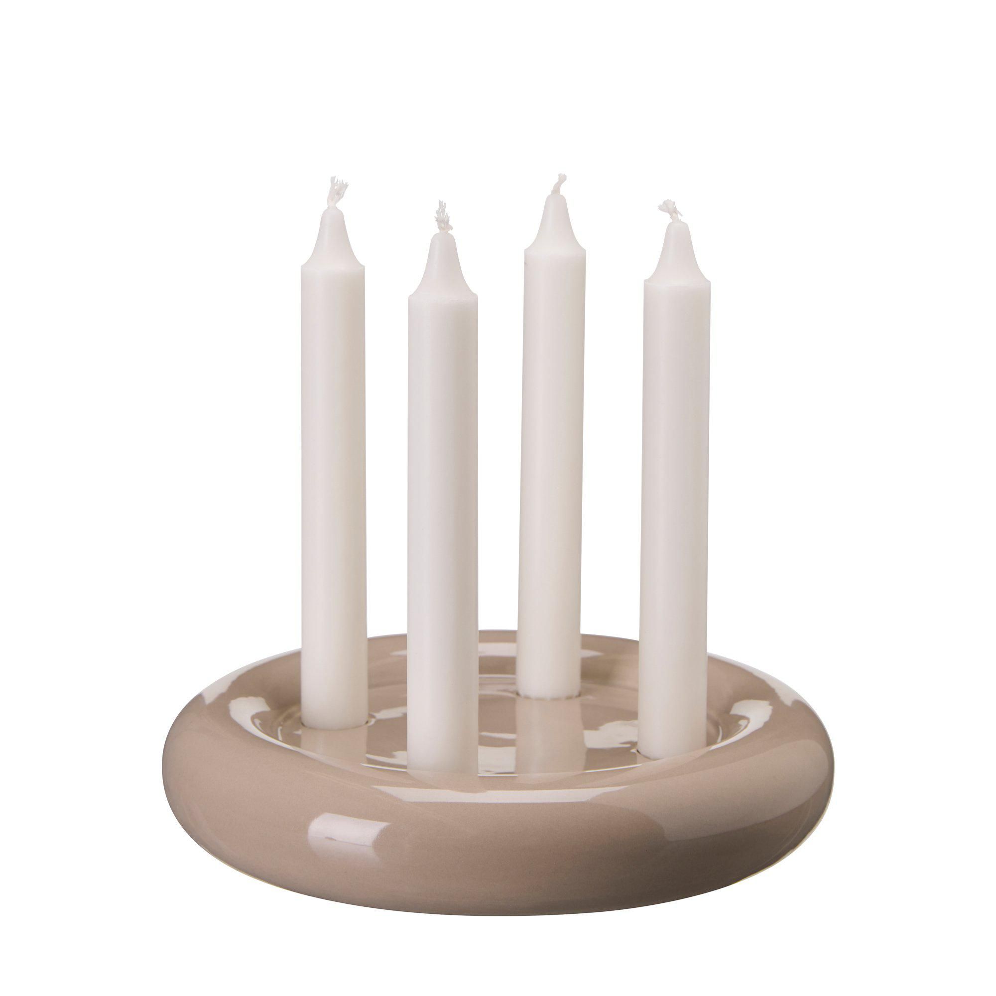 AMARA Candle Holder Grey - Grey - 22x4cm