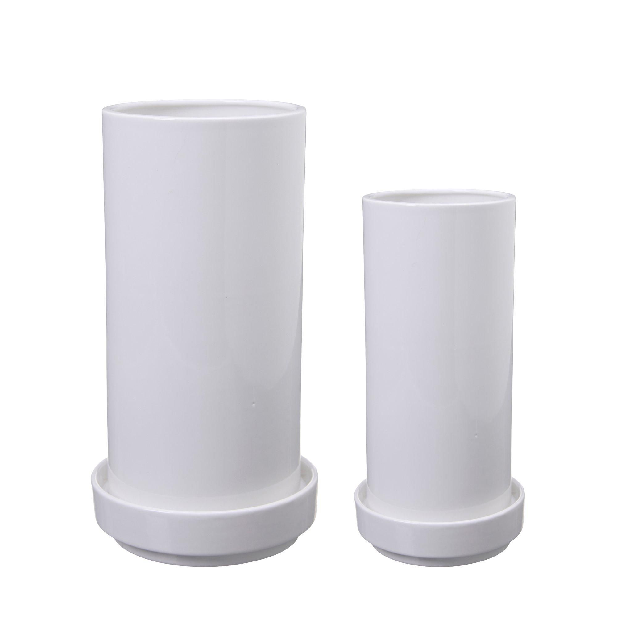 METTE High Pot S/2 White - White - 16x30 12x25cm