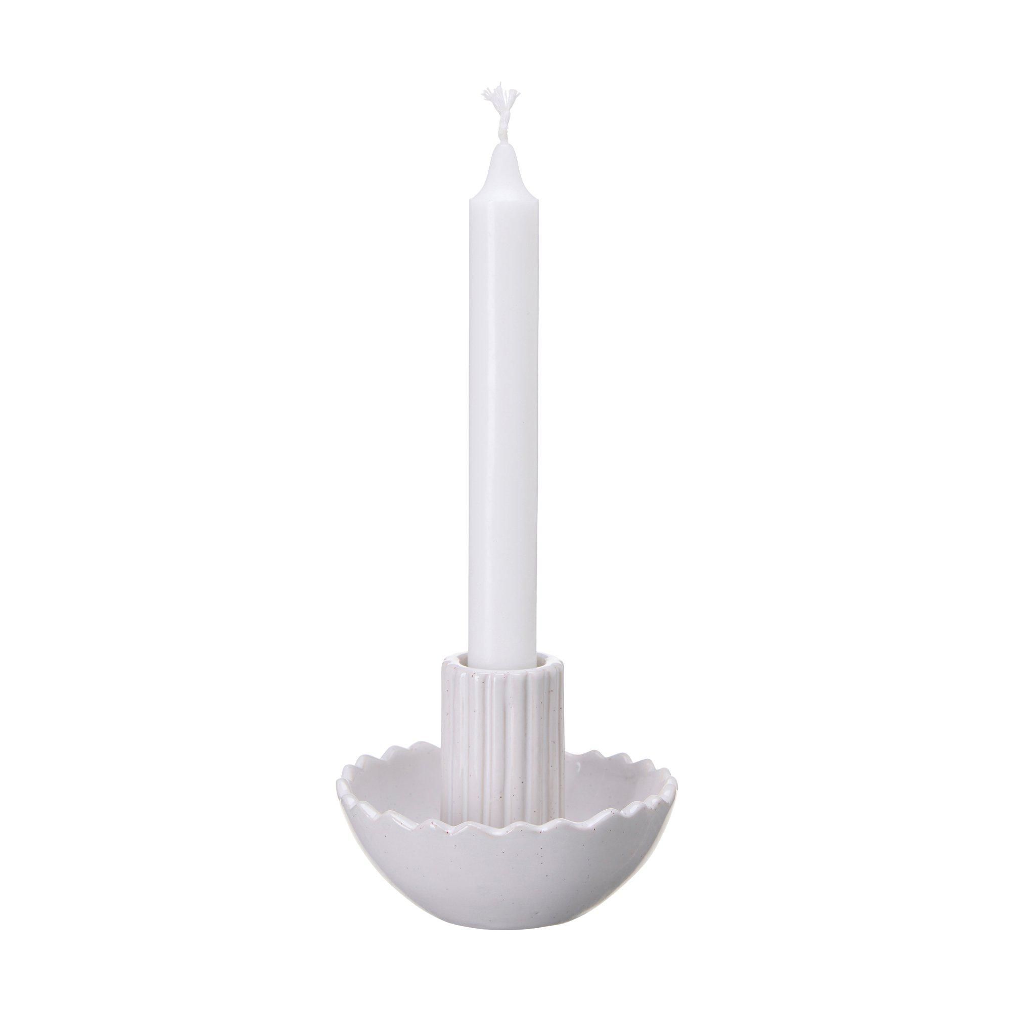 LOTTIE Candleholder White - White - 10x9cm