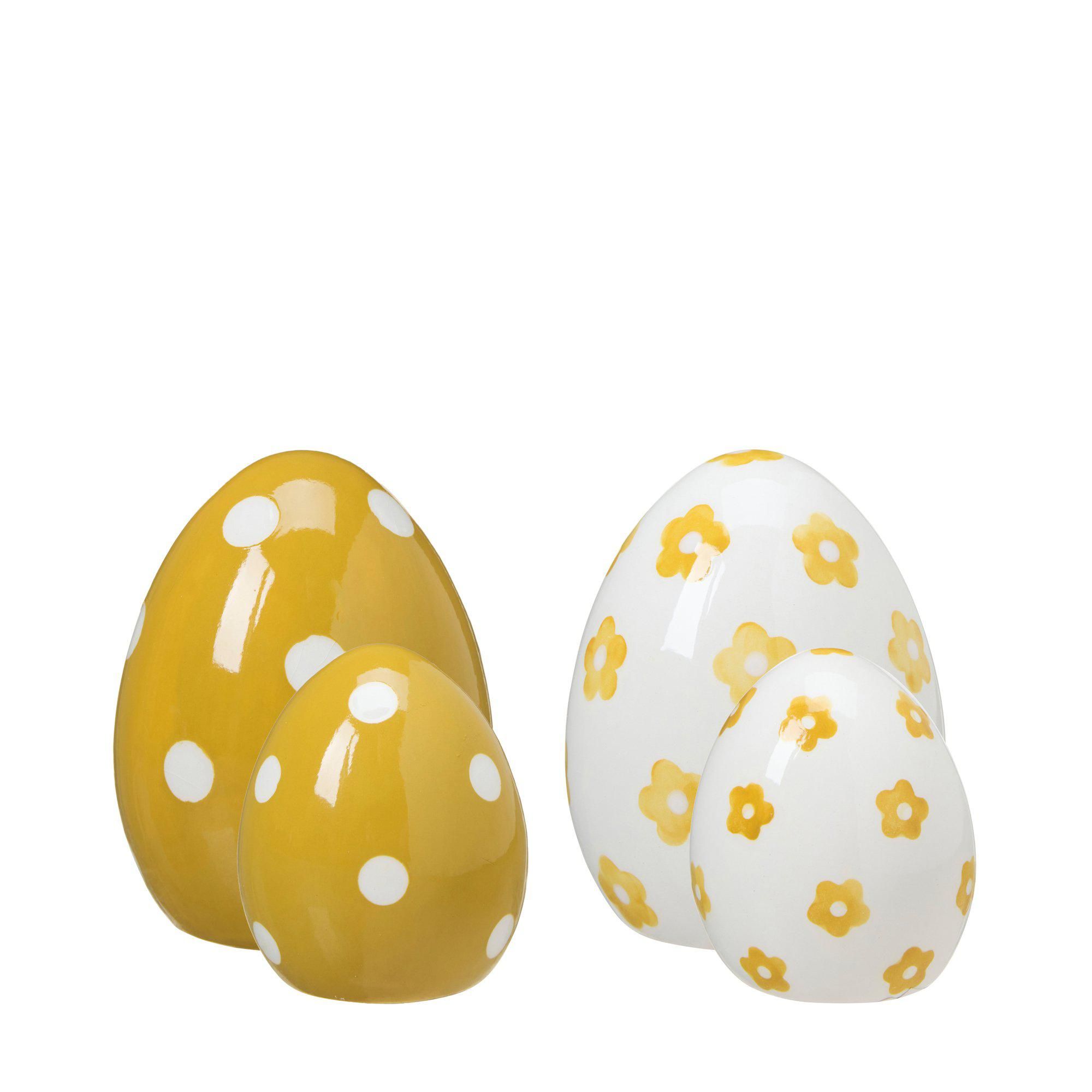 FRIDA Egg S/2 Mix Yellow/White - Yellow/White - 7x8 5x6cm