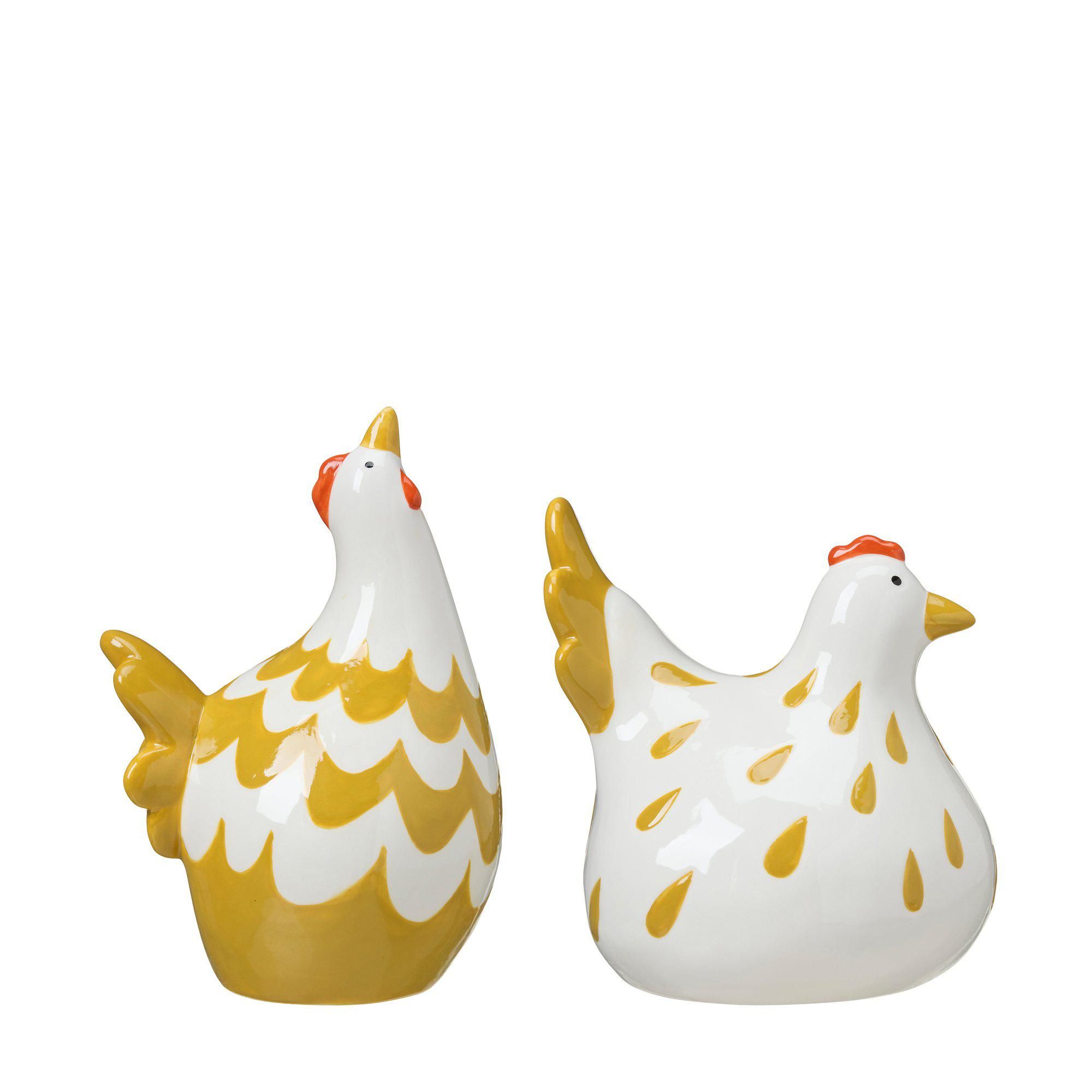 FRIDA Deko 2/S Gul/Vit - Gul/Vit - 12x10x18 14x13x15cm