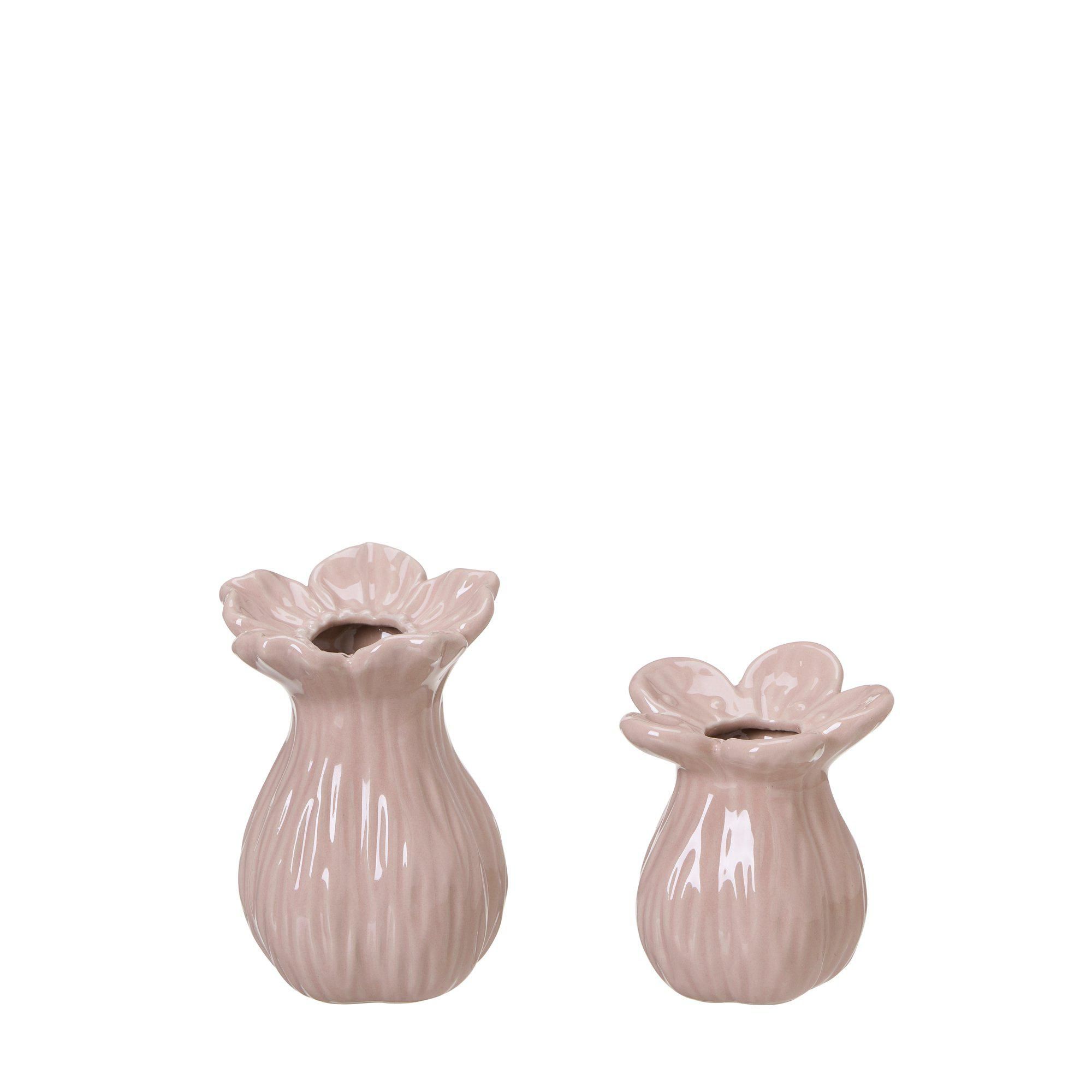 INGRID Vase S/2 Pink - Pink - 7x11 7x8cm