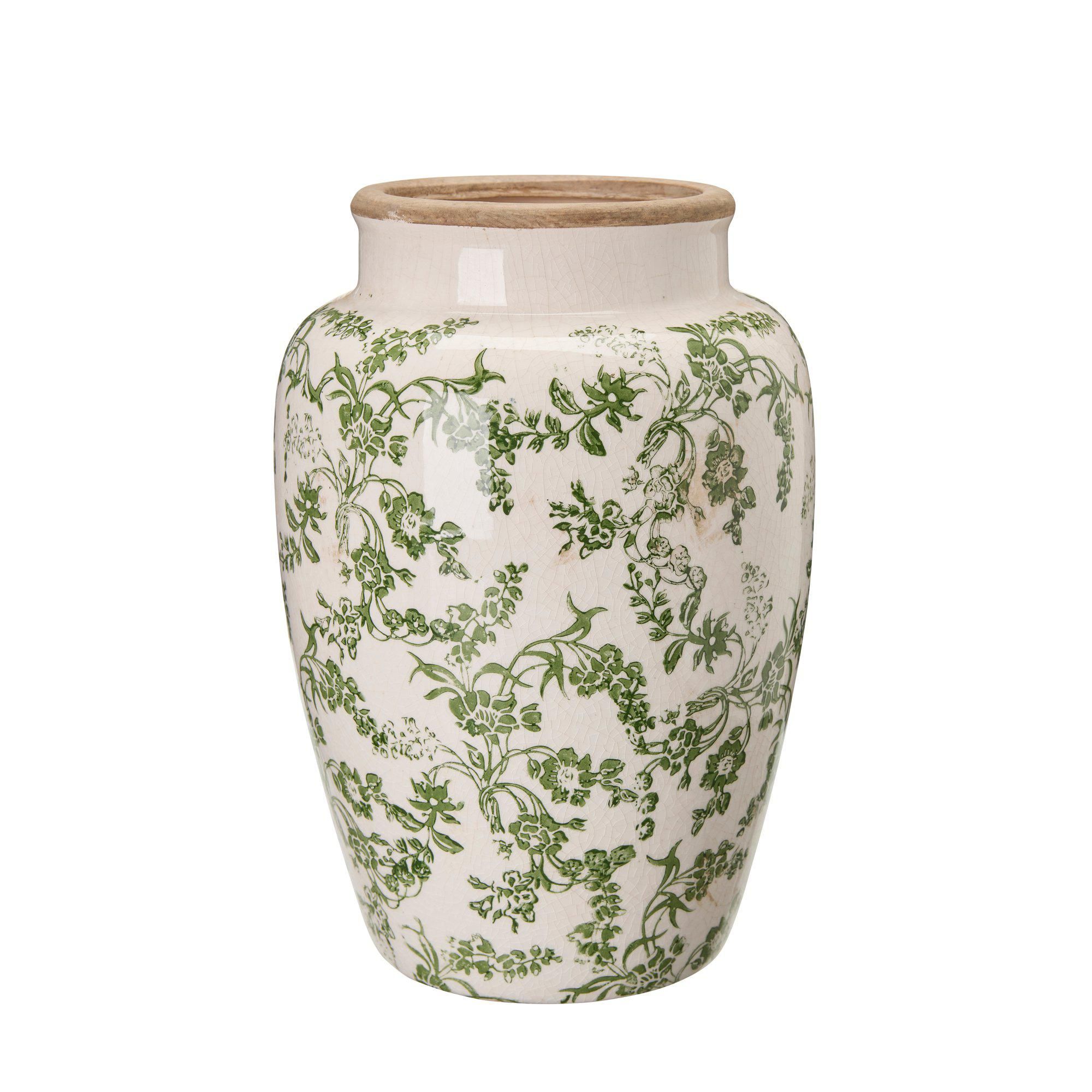 ULLA Vase White/Green - White/Green - 17x26cm