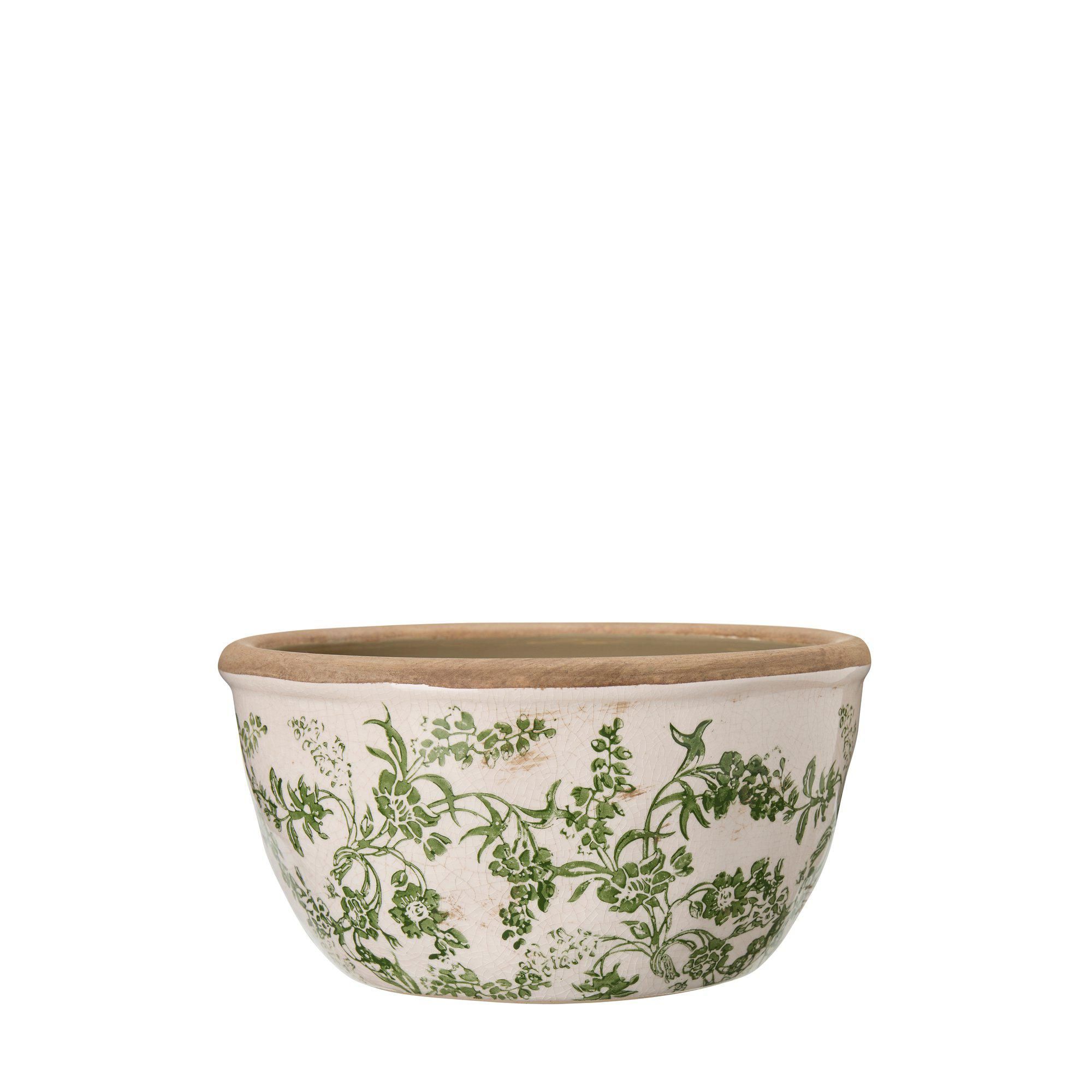 ULLA Planter White/Green - White/Green - 21x10cm