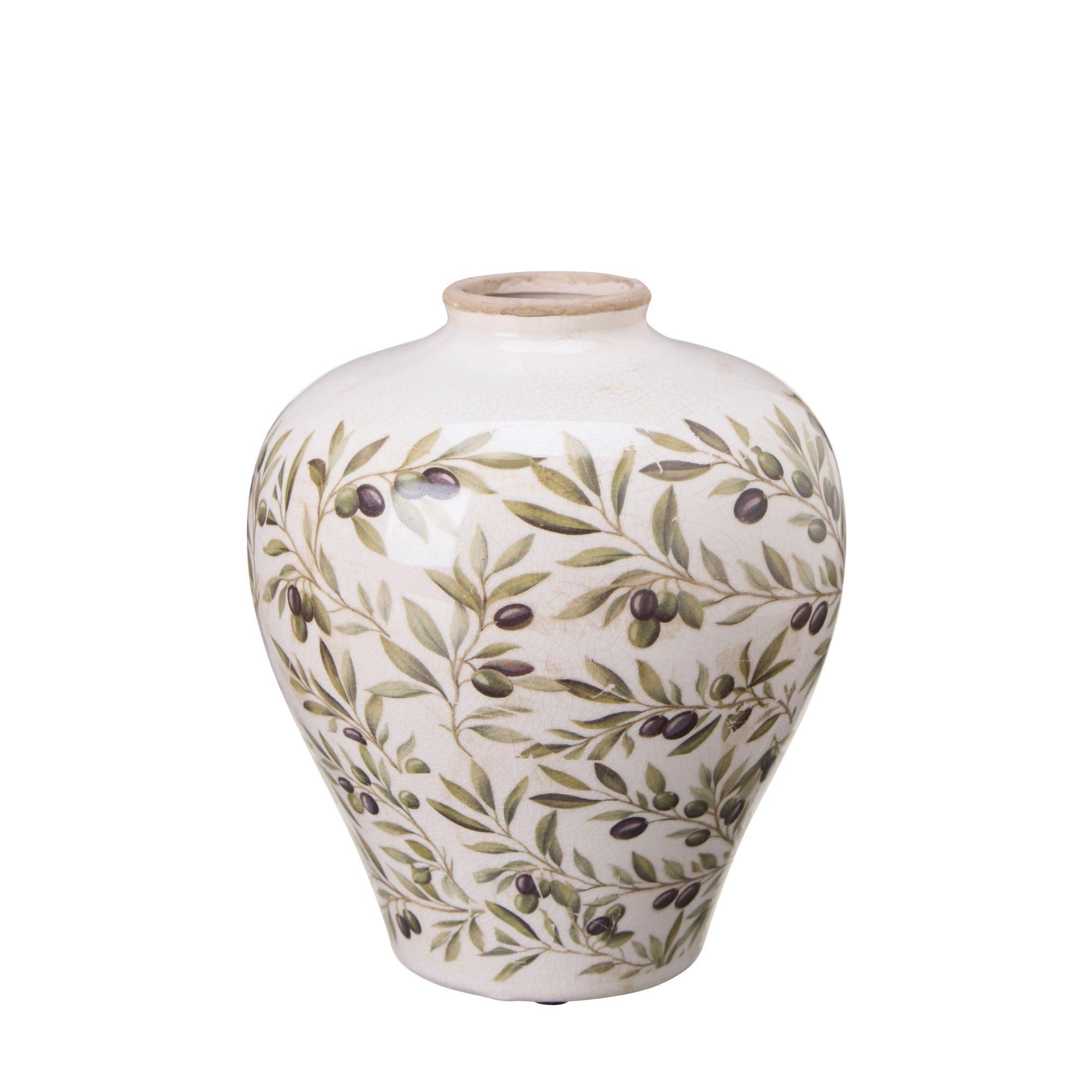 JOSEFIN Vase White/Green - White/Green - 19x23cm