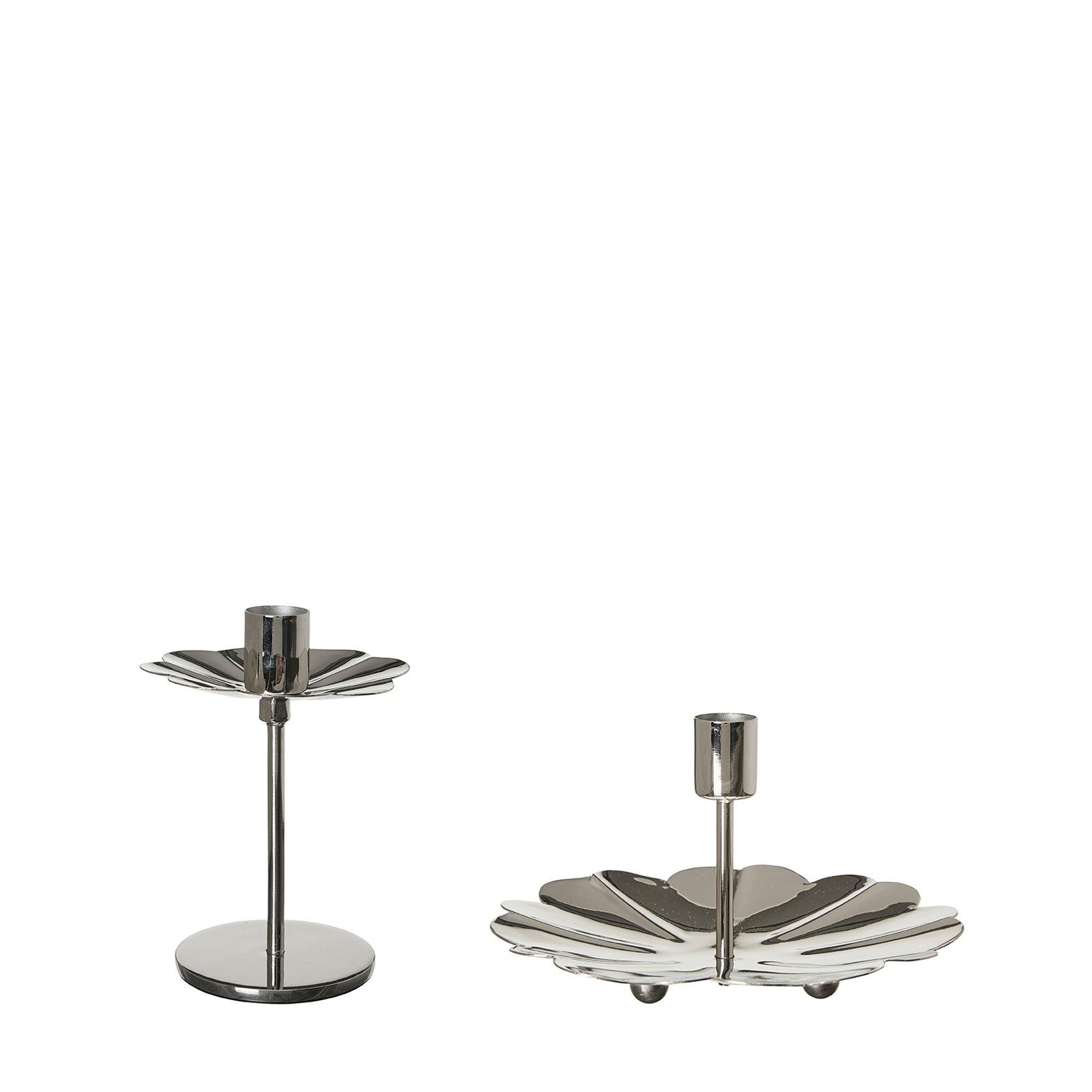 CHERYL Ljusstake 2/S Krom - Krom - 17x10 10x14cm