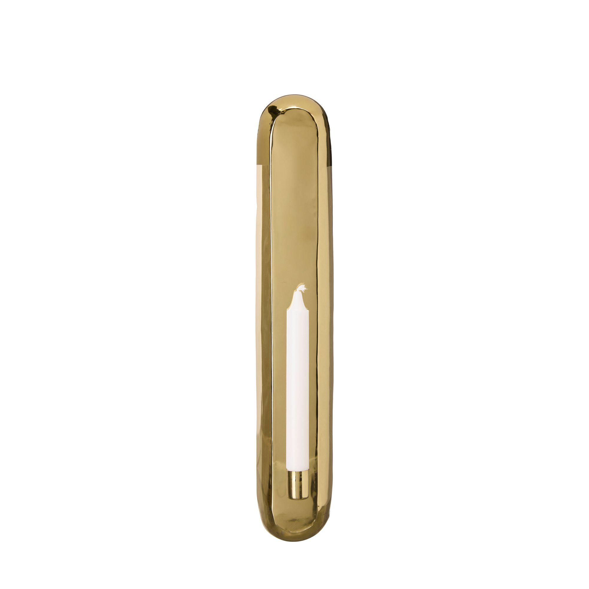 AVERY Wall Candle Holder Gold - Gold - 7x48 cm