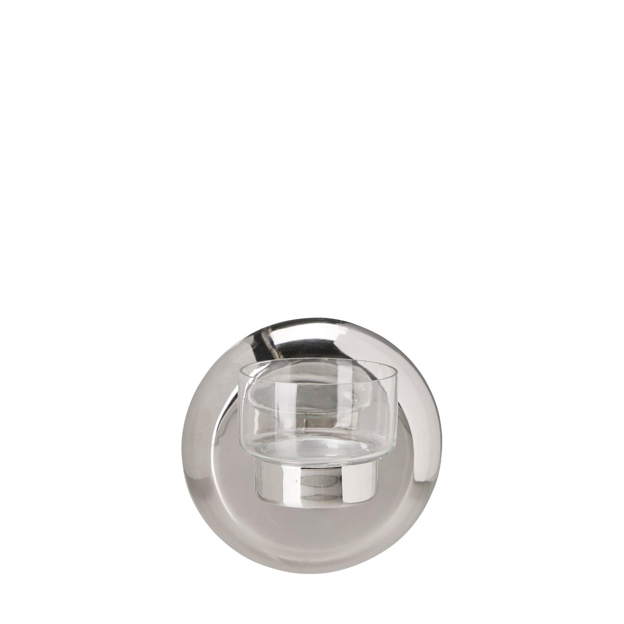 AVERY Wall Candle Holder Chrome - Chrome - 14x11 cm